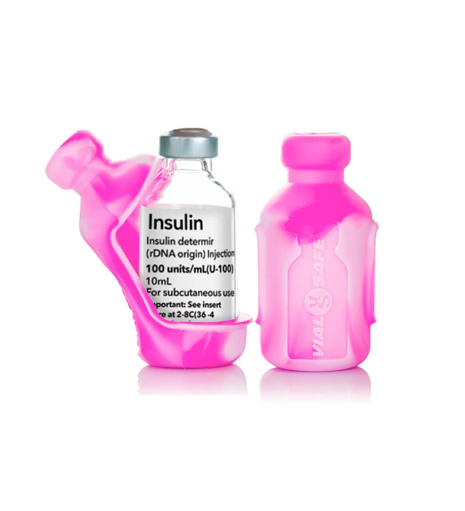 VIAL SAFE Insulin Bottle Protector Case Sleeve | 2-Pack Short Tie Dye Pink | Diabetes Insulin Vial Cover | Reusable Durable Silicone Sleeve - Buy Online on GoSupps.com