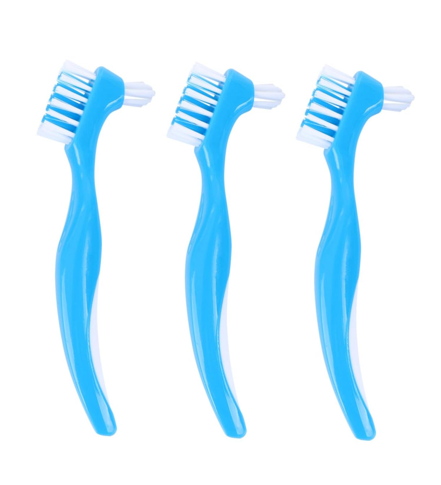 Healeved 6 STK Tooth Cleaning Brush - Double-Sided Toothbrush for Dentures & Child Dental Care | Hard Prosthesis Cleaning Tool - Blue (2 Pack) - Buy Online on GoSupps.com
