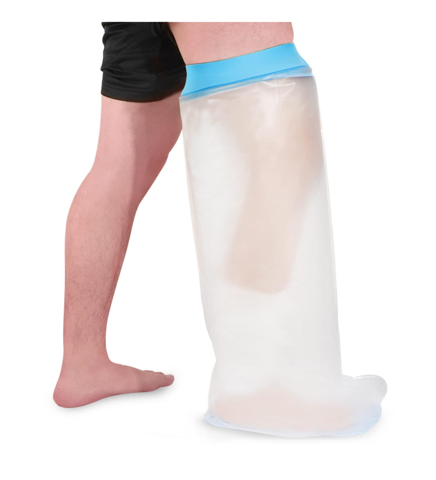 Sumifun Waterproof Extra Large Leg Cast Cover - Adult Shower Protector with Non-Slip Padding - Buy Online on GoSupps.com
