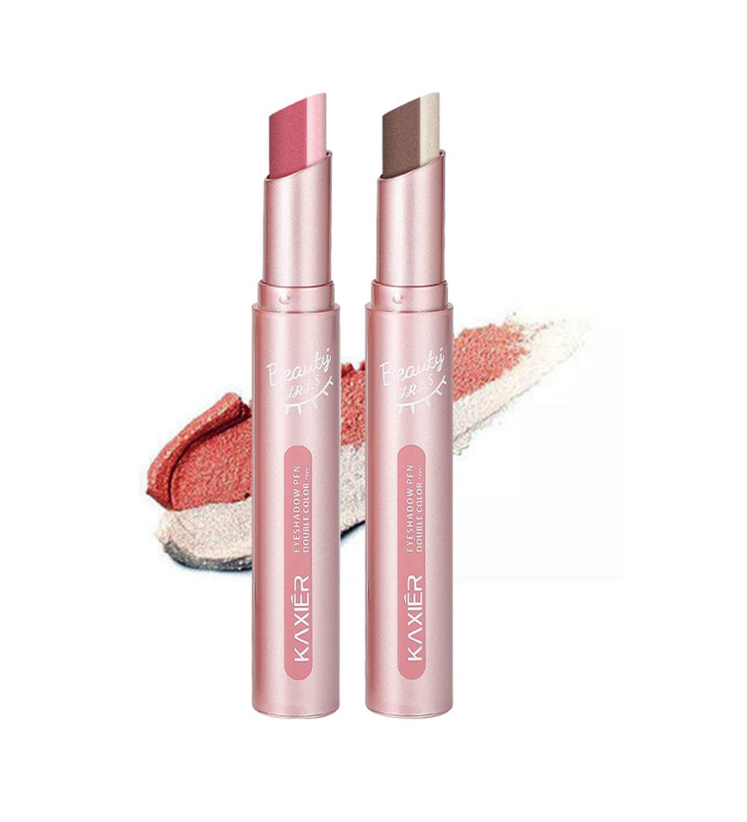 Pakivs 2PCS Eyeshadow Stick Dual Colors Eye Shadow Stick Waterproof Gradient Glitter Shimmer Eyeshadow Makeup Pen for Women - Buy Online on GoSupps.com