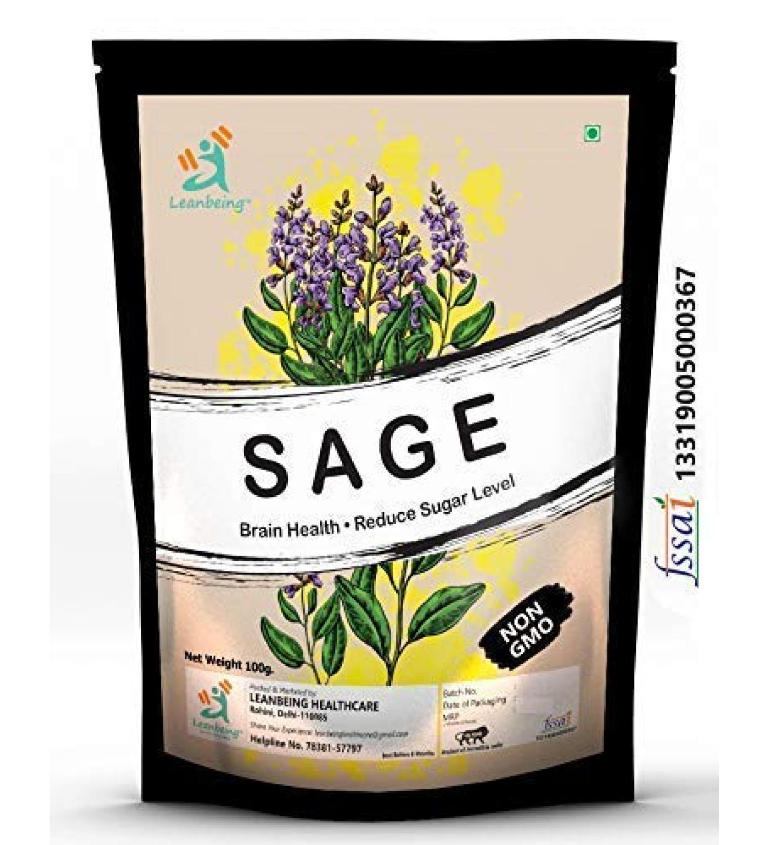 Green Velly 100Gms Dried Sage Leaves for Tea (Whole) | Smudge Smudging | Energy Reiki | Removes Energy Blocks. - Buy Online on GoSupps.com