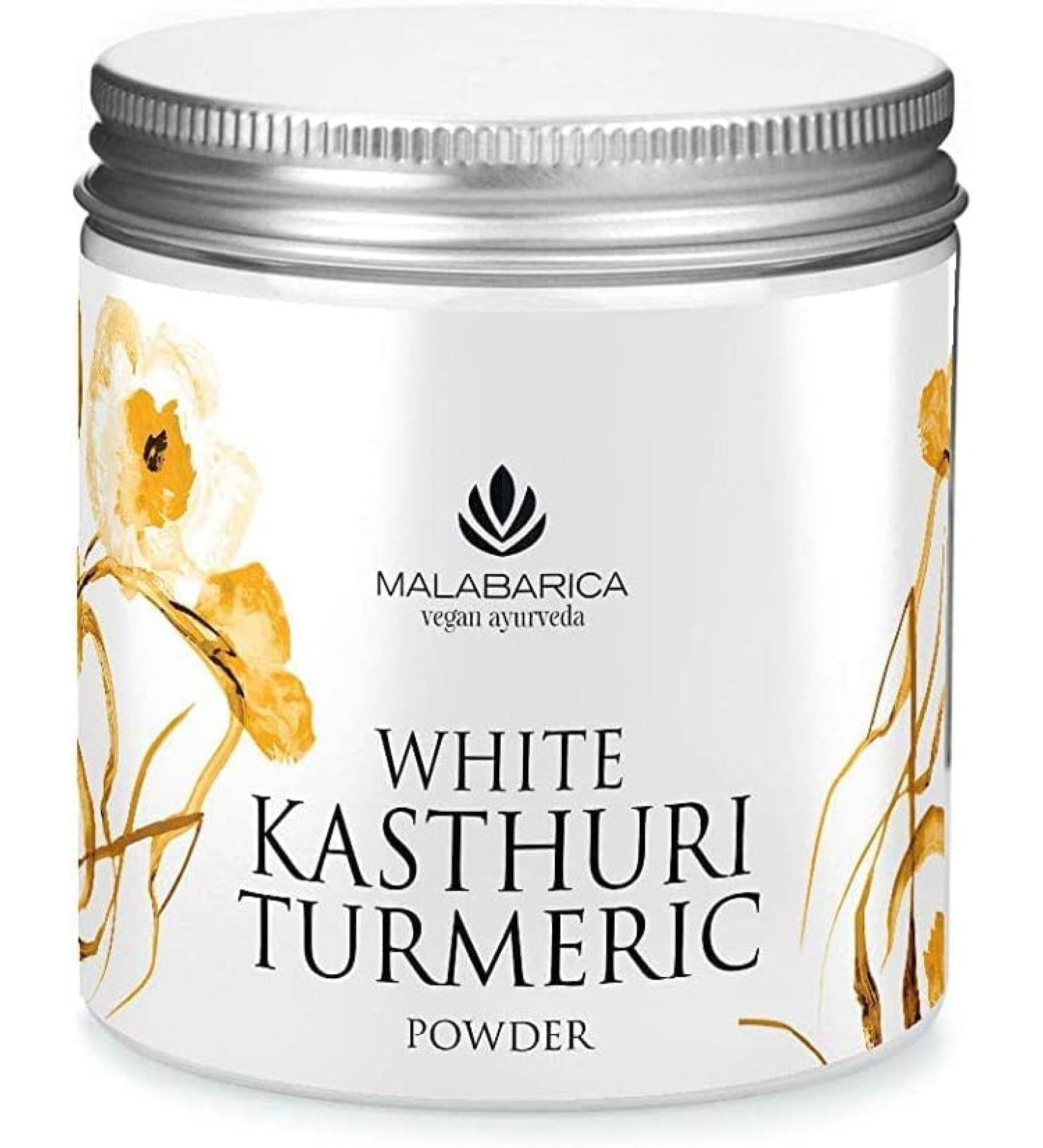 NIGHT MALABARICA Vegan Ayurveda White Kasthuri turmeric powder for skin care 50 gm - Buy Online on GoSupps.com