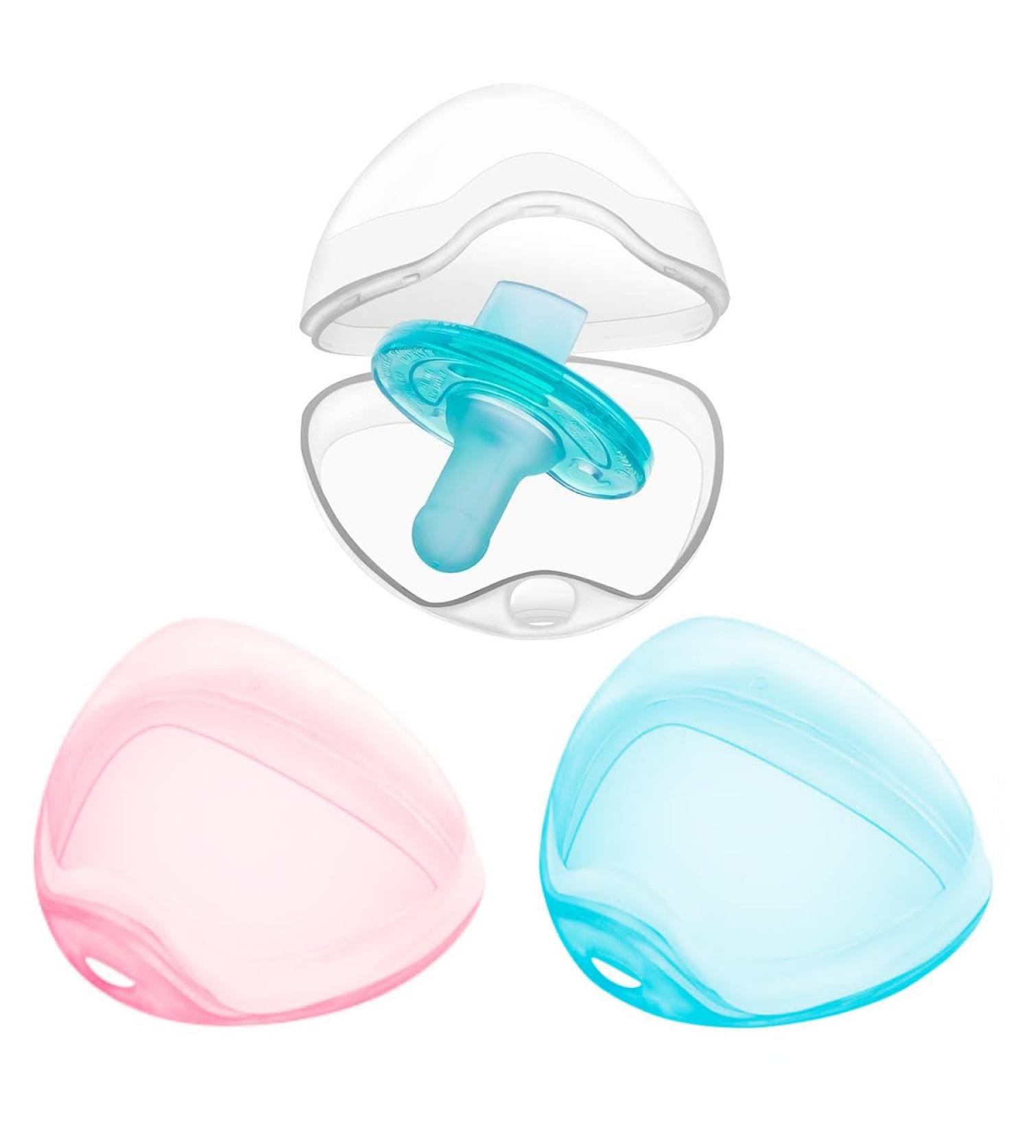 LANEYLI Pacifier Case - 3 Pack Transparent Blue & Pink | International Shipping Available - Buy Online on GoSupps.com