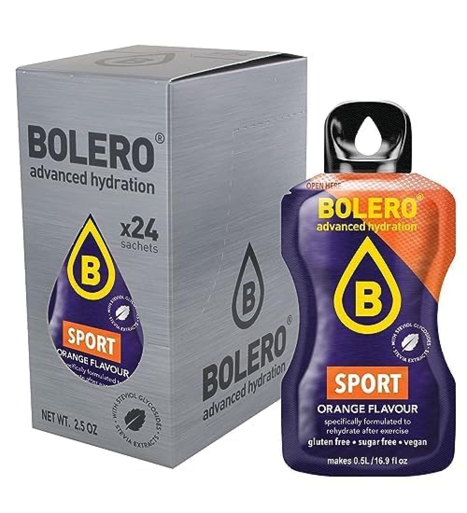 Bolero Sport 24x3g | Sugar Free Juice Powder Sweetened with Stevia + Vitamin C | for Kids and Sports | Gluten Free Vegan | - Buy Online on GoSupps.com