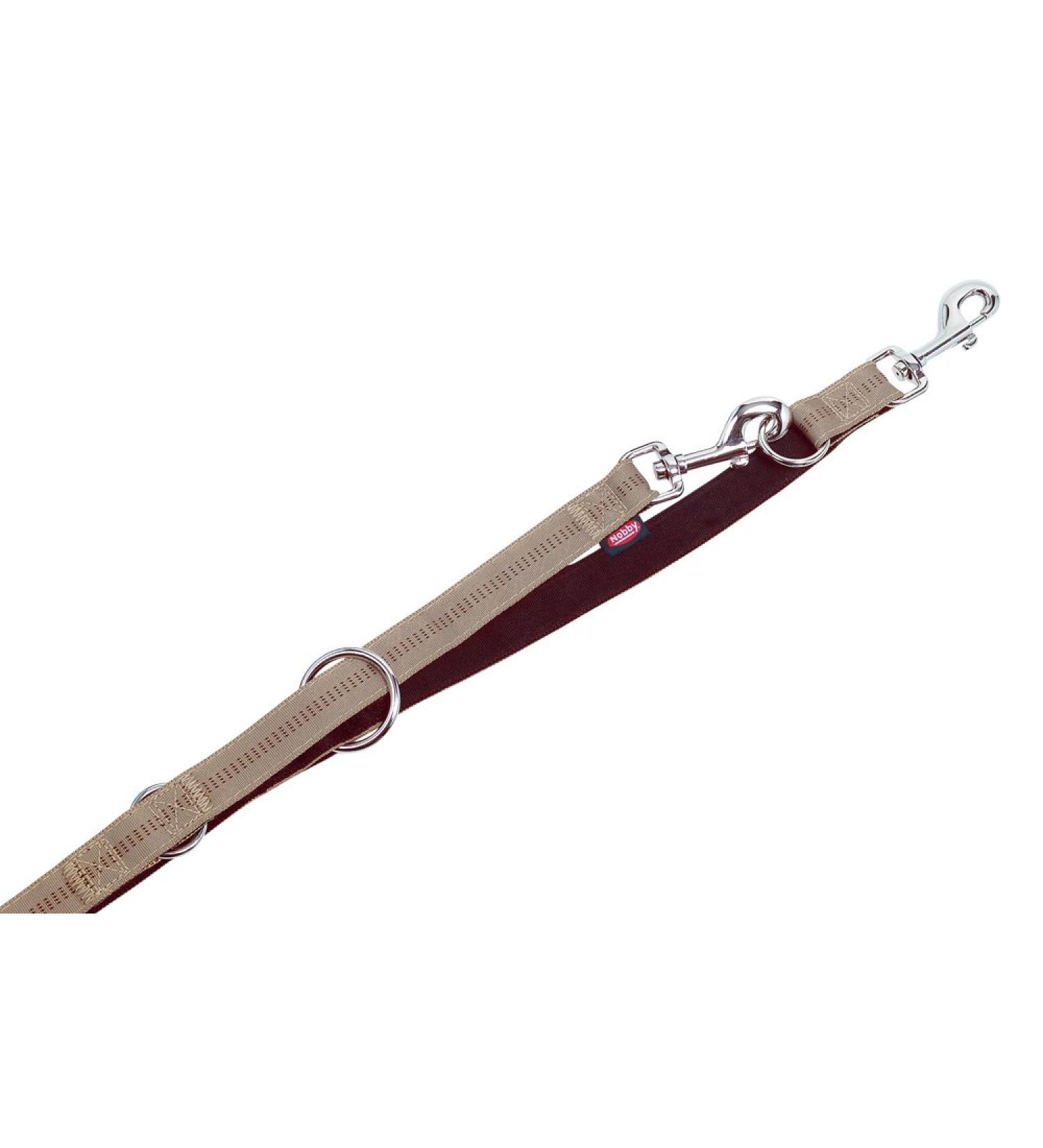 Nobby Soft Grip Leash - Beige/Chocolate - 200 cm Long 20 mm Wide - Durable & Comfortable for Dogs - International Shipping Available - Buy Online on GoSupps.com
