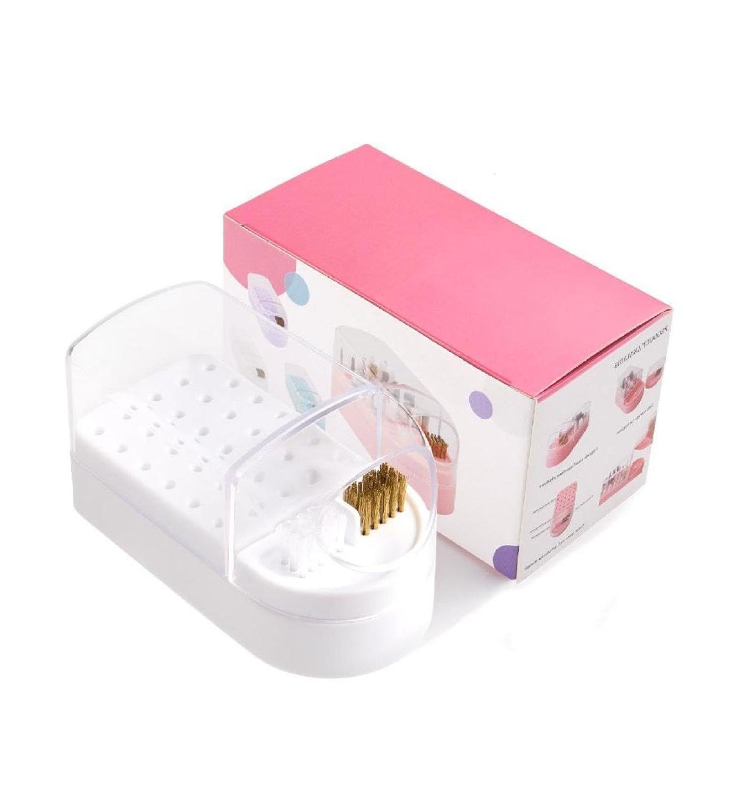 2 in 1 Nail Drill Bits Holder Nail Drill Bits Cleaning Brush Case 30 Holes Nail Art Drill Bits Stand Display Storage Box Nail Drill Bit Organizer Foot Care Home Use - Buy Online on GoSupps.com