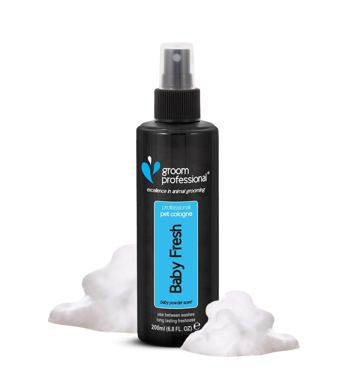 GROOM PROFESSIONAL Baby Fresh Dog Cologne Spray - Dog Perfume Spray - Dog Spray for Smelly Dogs - Familiar Baby Powder Dog Spray - Contains Chamomile to Soothe Sensitive Skin 200ml 200 ml (Pack of 1) Single - Buy Online on GoSupps.com