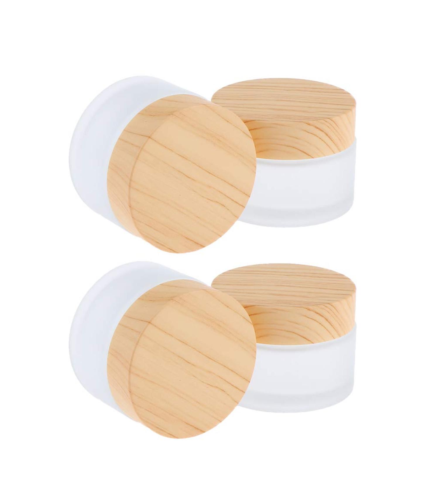 B Blesiya 4 Pieces 50g Empty Glass Cream Jars - Ointment & Cosmetic Containers with Screw Lid for International Shipping - Buy Online on GoSupps.com