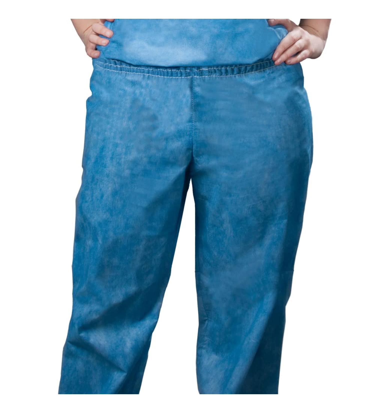 TRONEX 50 Pack Blue Disposable Scrub Pants - Fluid Resistant Bottoms | Medium Size - Buy Online on GoSupps.com