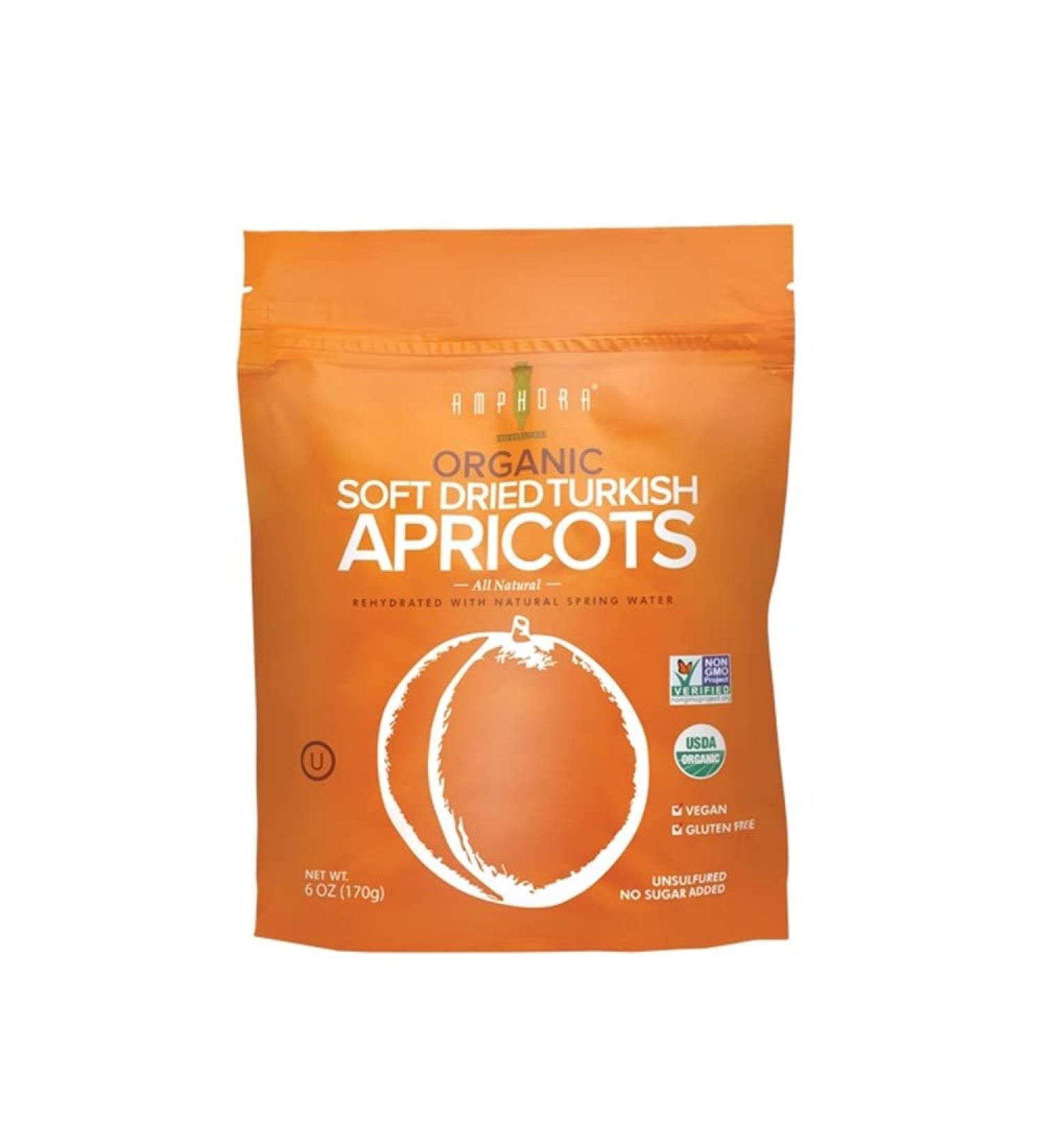 Organic Soft Dried Apricots - 6 oz | Premium Quality Amphora Fruit - Buy Online on GoSupps.com