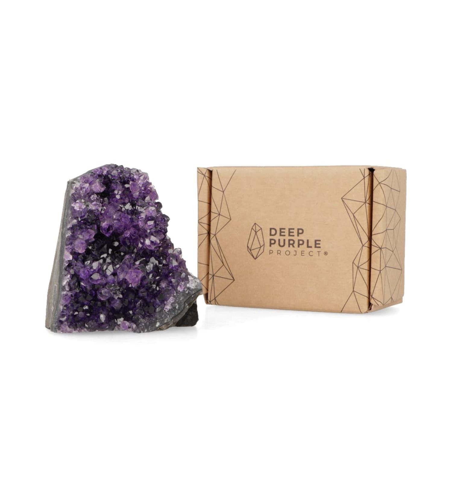 Deep Purple Amethyst Geode (1-1.5 Lb) Raw Cluster Crystals - Authentic from Uruguay - Buy Online on GoSupps.com