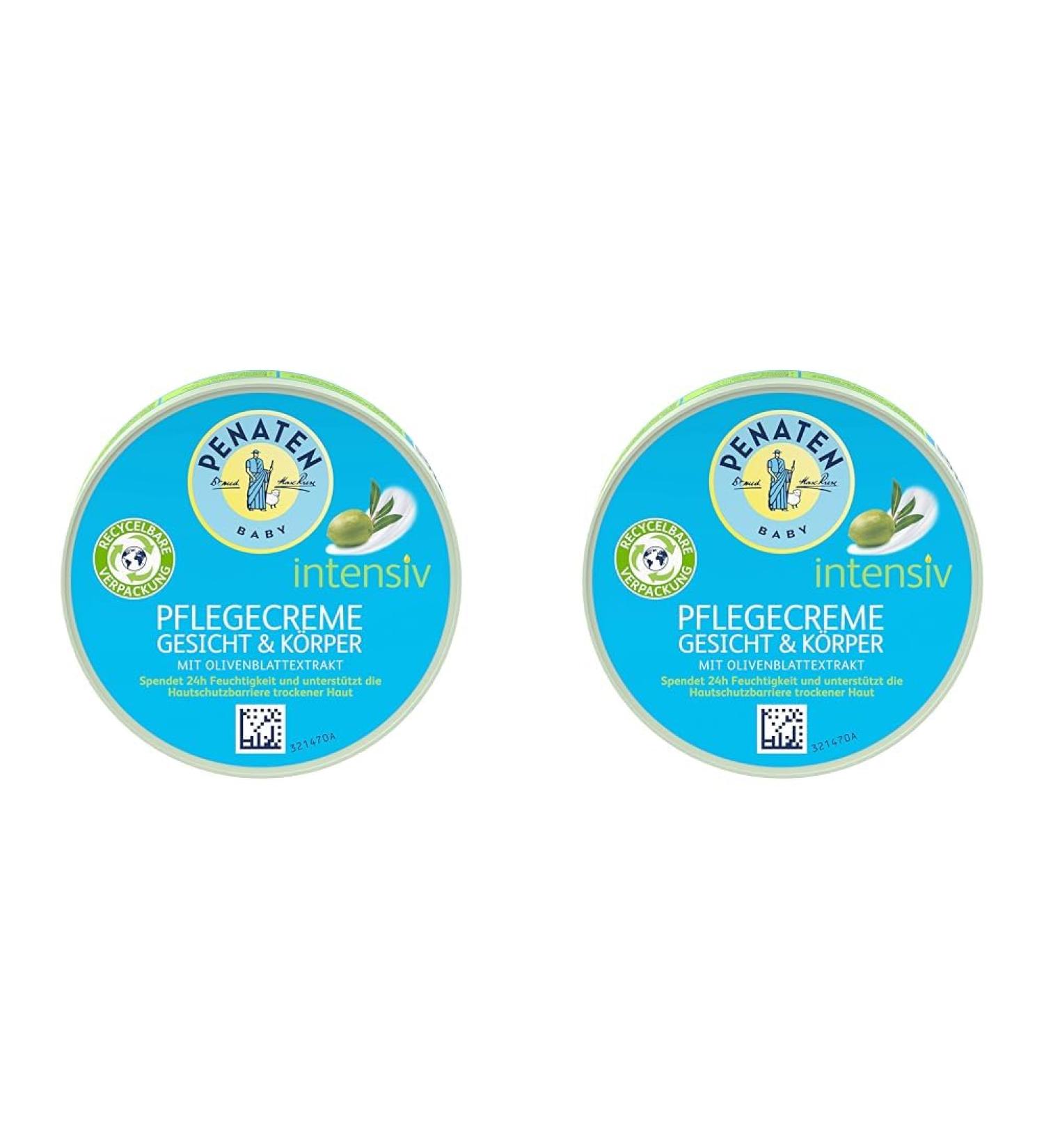 Penates Baby Intensive Care Cream - 24H Moisturizer with Olive Leaf Extract | Face & Body - 100ml (2-Pack) - International Shipping - Buy Online on GoSupps.com