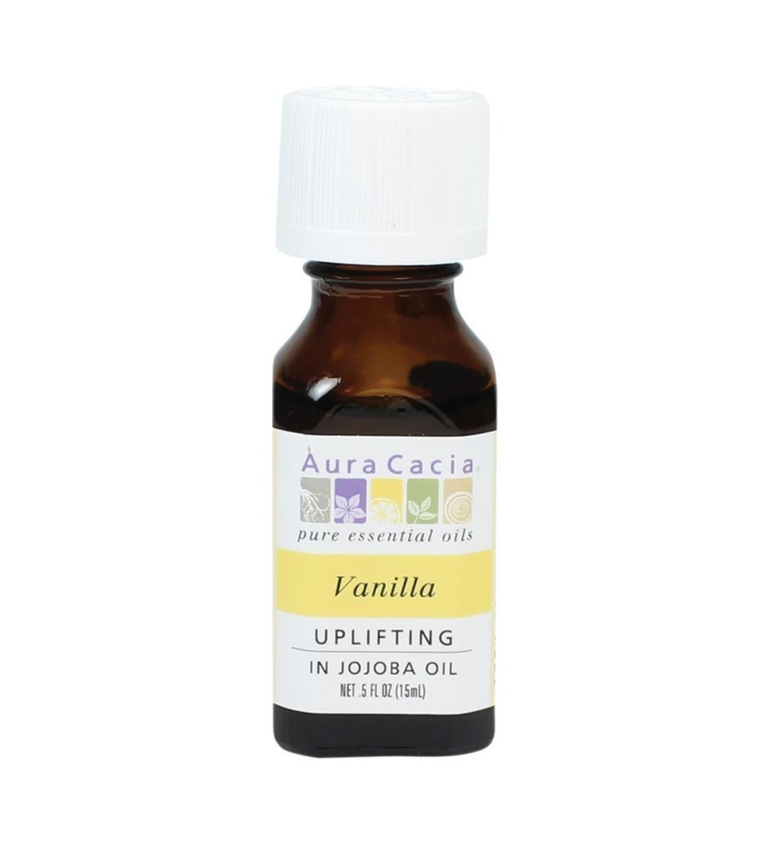 Aura Cacia Personal Care Vanilla in Jojoba Oil 0.5 Fluid Oz. Bottle