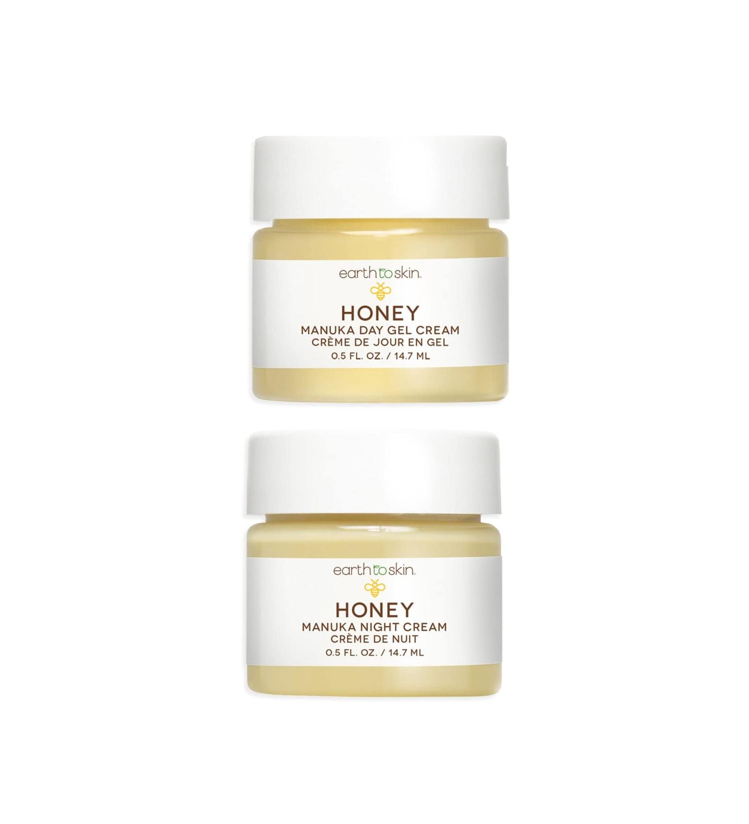 Earth To Skin Manuka Honey Duo Set - Day & Night Gel Cream (0.5 Fl Oz) - Best Skincare for Healthy Skin - Buy Online on GoSupps.com