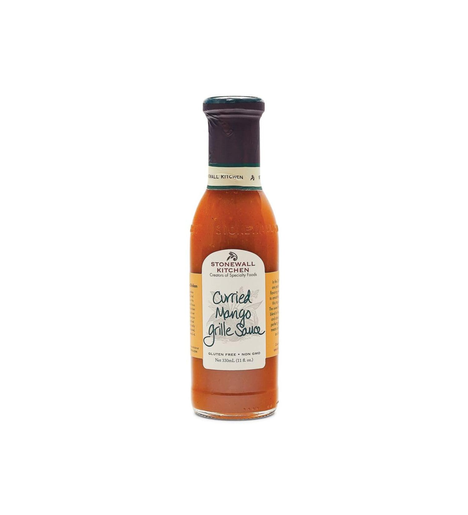 Stonewall Kitchen Curried Mango Grill Sauce 330ml - Lightly Spicy, Exotic and Fruity BBQ Sauce with Curry and Mango, Ideal for Chicken and Rice
