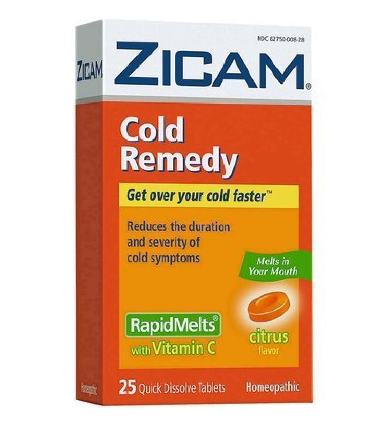Zicam Cold Remedy RapidMelts with Vitamin +C-Citrus-25 ct. (Quantity of 3)