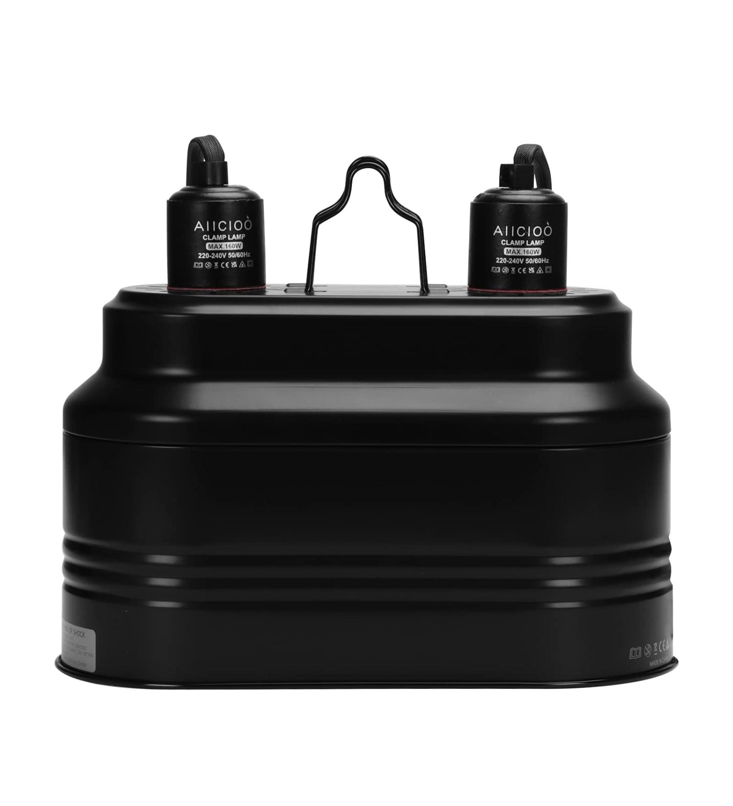 Buy Aiicioo Double Light Reptile Dome Lamp - 160W Dual Switch Heating & Lighting Solution for Tanks - Buy Online on GoSupps.com