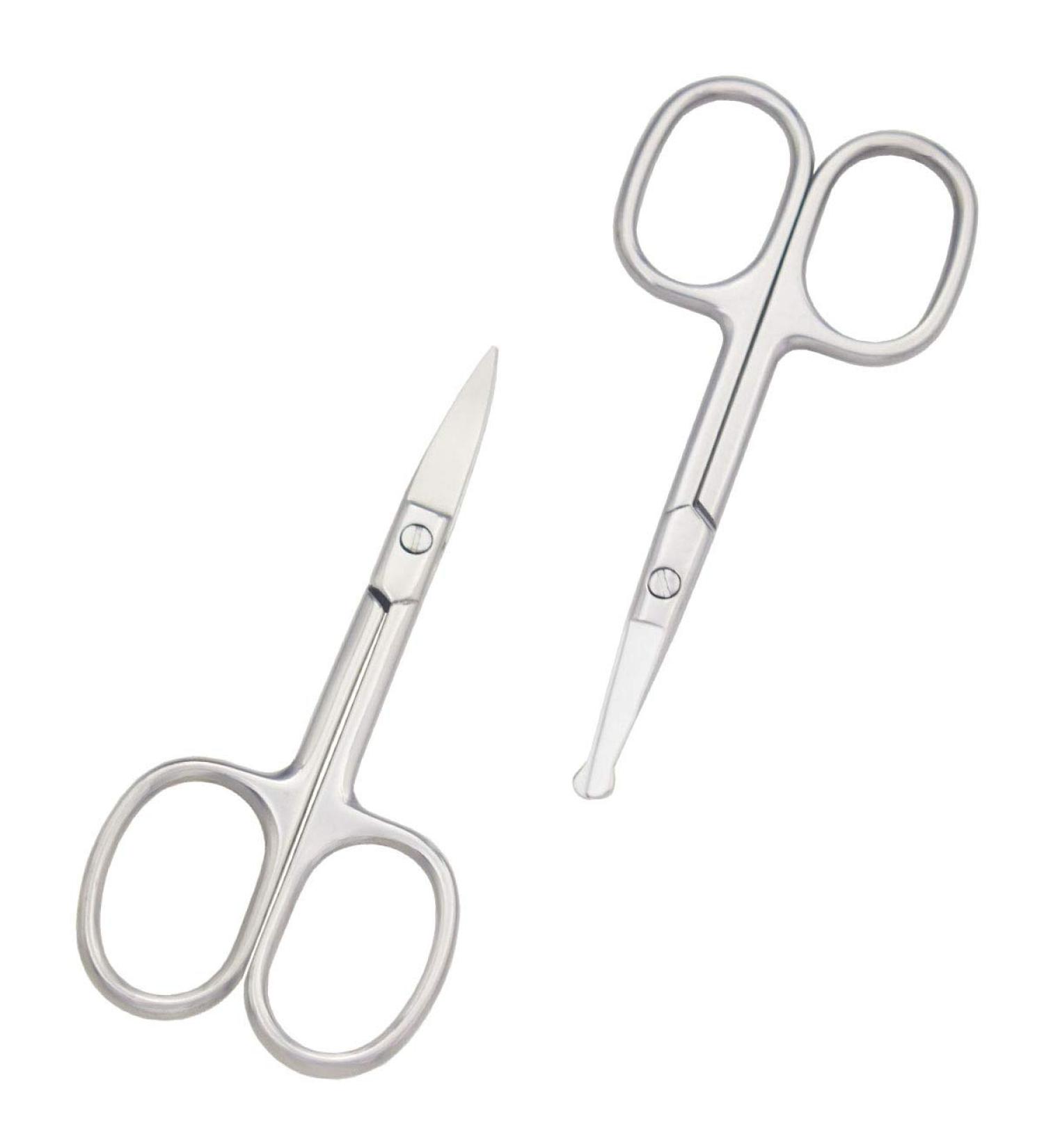 Professional 3.7 Stainless Steel Eyebrow & Nose Hair Scissors - 2 Pack for Women & Lace Wigs - Buy Online on GoSupps.com