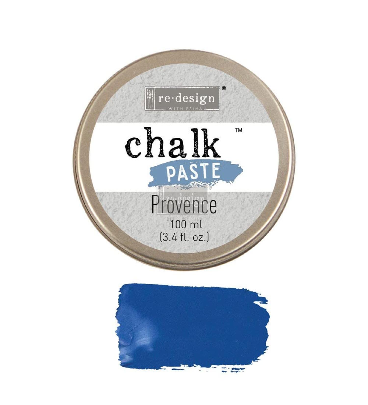 Redesign Chalk Paste 3.4 Fl. Oz. (100Ml)-Provence Paint Ink for Fabric Wood Silk Screen Stencils Screen Print,Home Decor,Wood,T-Shirt Printing Mother's Day Decoration, Memorial's Day