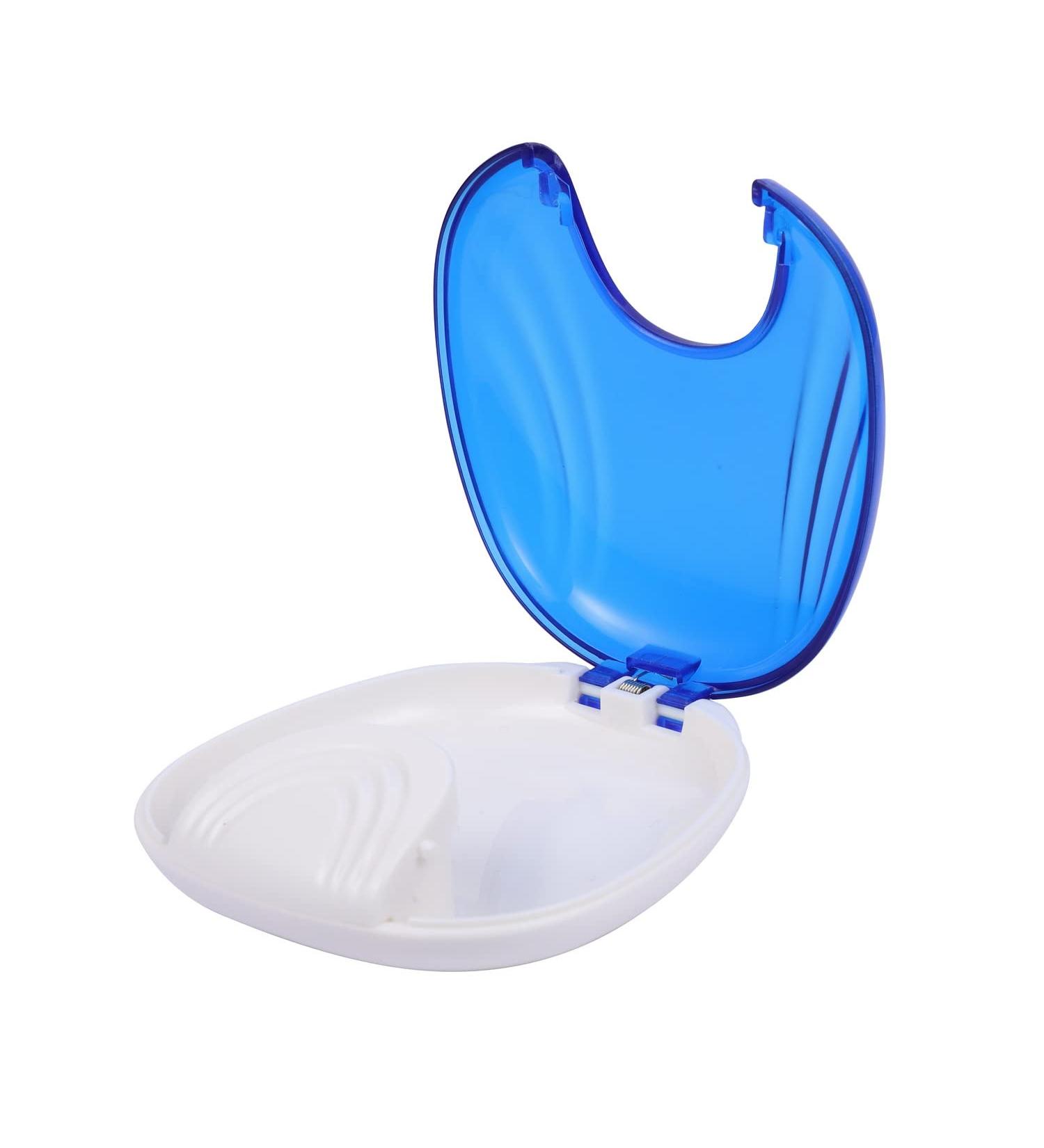 Press-to-Open Retainer Case Portable Denture Box Teeth Retainer Box False Teeth Container for Denture Braces Mouth Guard (Blue) - Buy Online on GoSupps.com