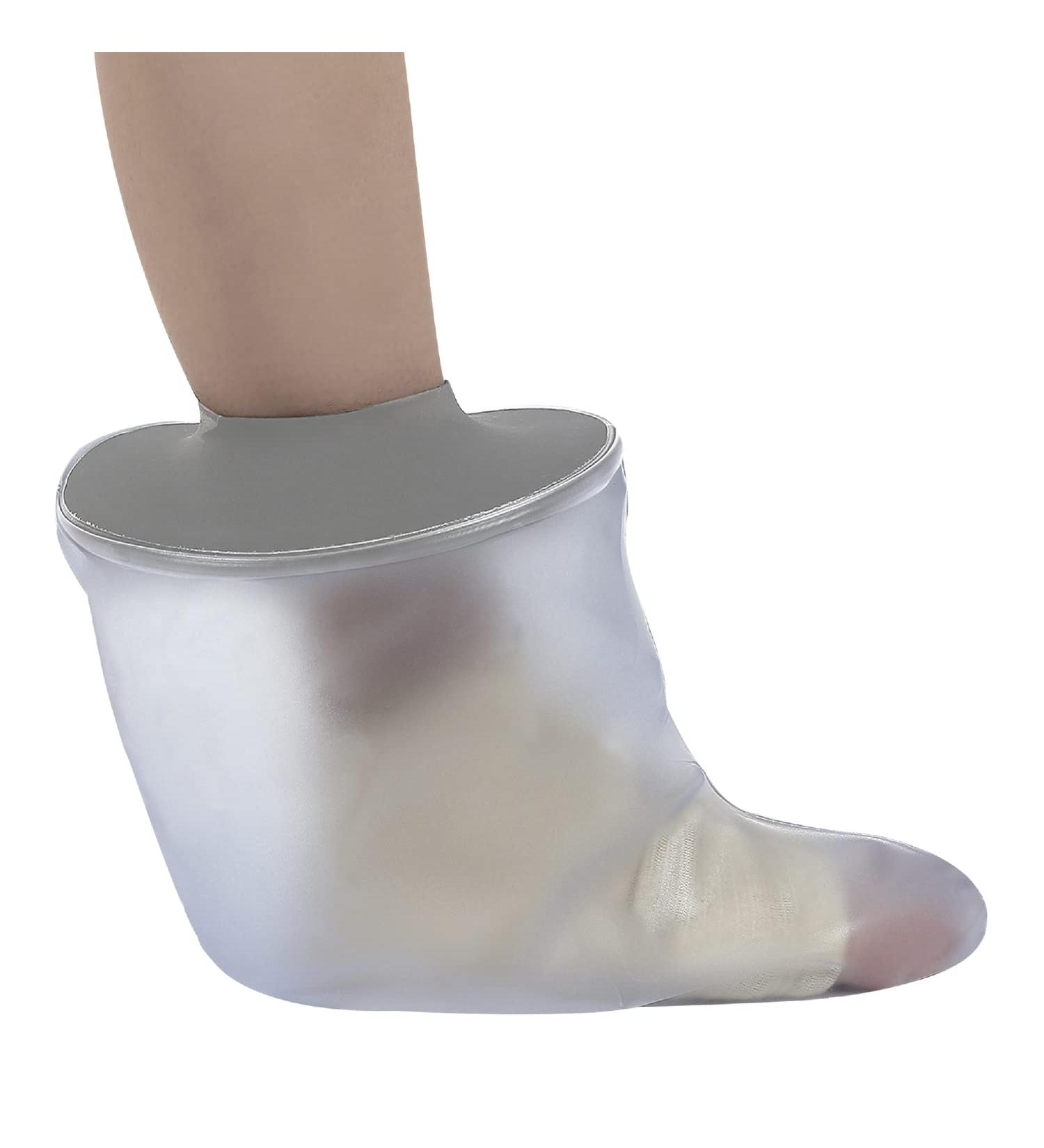 Adult Waterproof Foot & Ankle Cast Cover - Reusable Neoprene Seal - Small-Medium Grey Size S-M - Buy Online on GoSupps.com