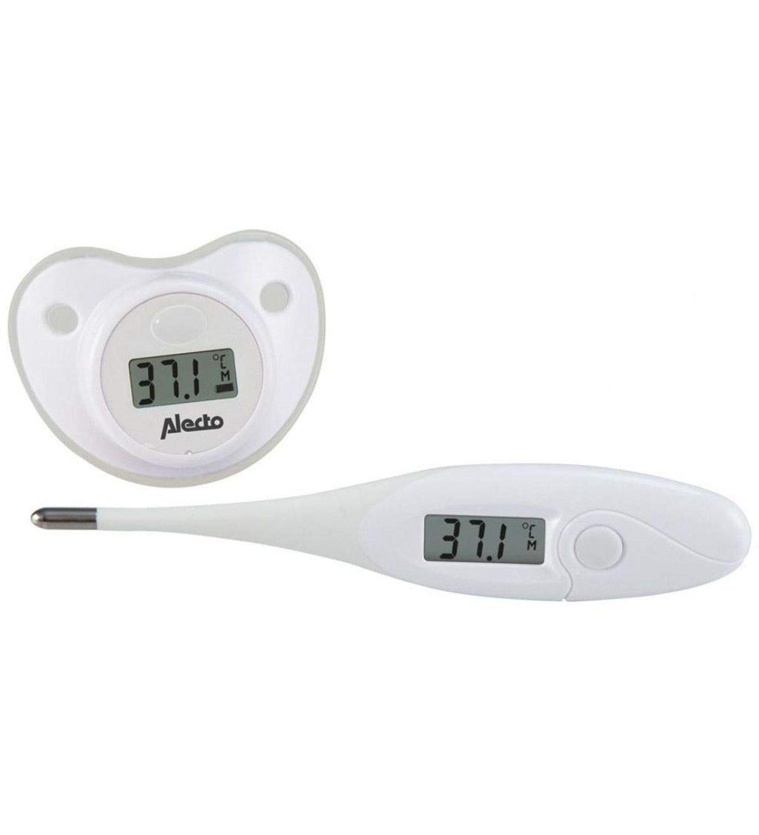 Alecto BC-04 Flexible Digital Pacifier Fever Thermometer Set - Accurate Last Measurement Memory - International Shipping Available - Buy Online on GoSupps.com