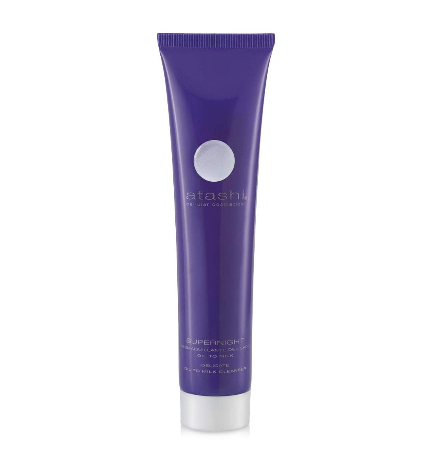 Atashi Supernight Cleansing Milk-Oil | Clean Soft and Hydrated Skin | Redensifies and Brightens | Liposomal Glycolic Acid | Gelled Rice Oil. 75 ml - Buy Online on GoSupps.com