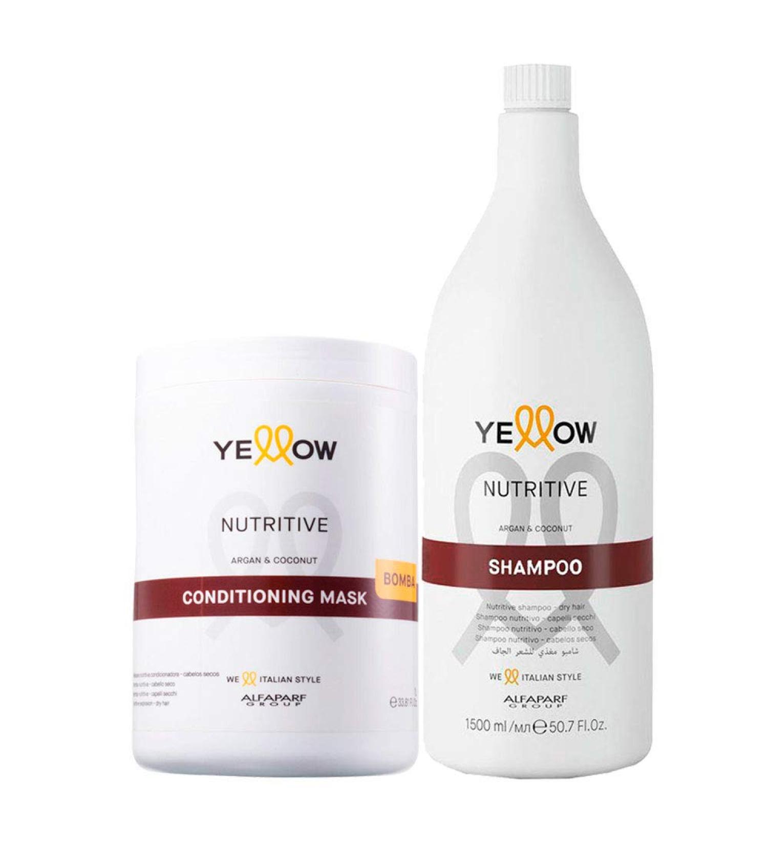 Yellow Nutritive Shampoo & Conditioning Mask Professional Kit - Buy Online on GoSupps.com
