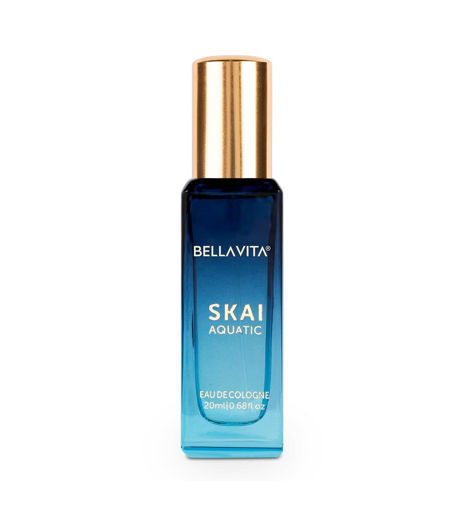 Be'llaVita Luxury Skai Aquatic Unisex Eau De Cologne with Bergamot Lavender & Patchouli |Premium Fragrance for Men & Women 20 ML - Buy Online on GoSupps.com