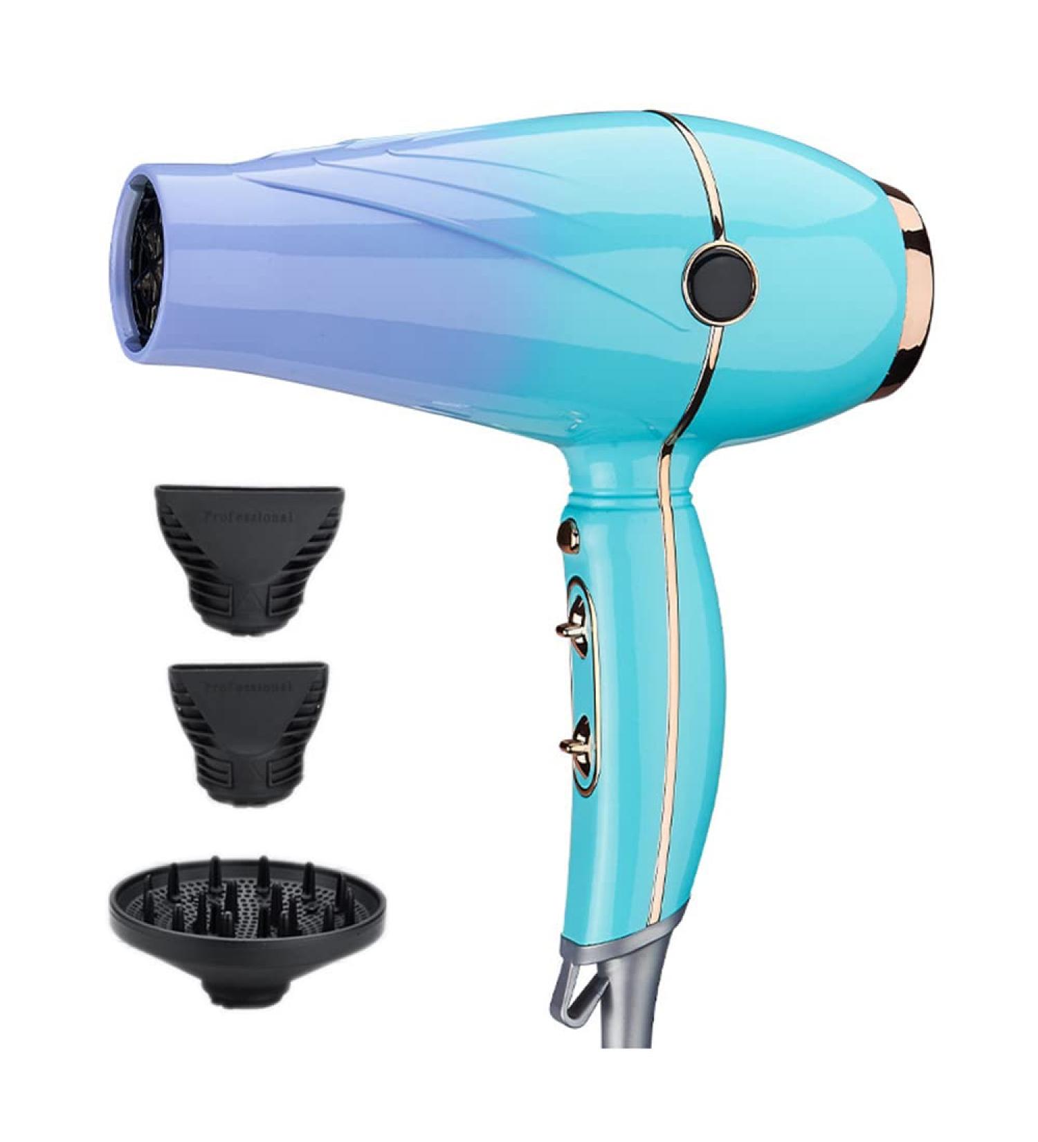 Hair Dryer 2000W Professional Powerful Hairdryer AC Motor Ionic Blow Dryer with Adjustable 2 Speed 3 Heat Settings 1 Key Cold air with 1 Diffuser and 2 Concentrator for Women&Men Purple Small Green - Buy Online on GoSupps.com