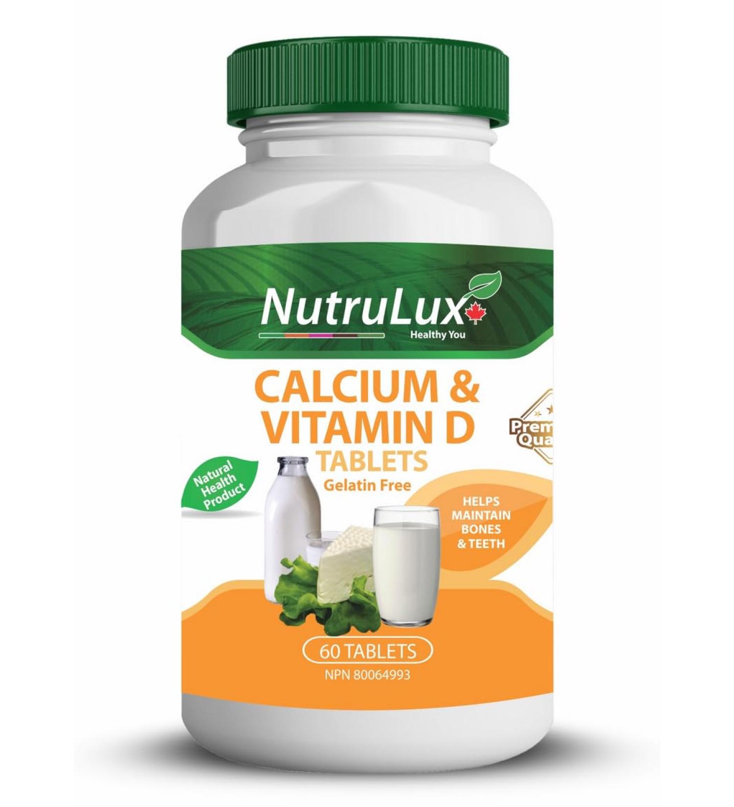 NutruLux Calcium & Vitamin D (600 Mg Calcium) Halal Vegan Gelatin Free Tablets - Iron Supplement Tablets for Bone Health and Wellness Support - Halal Iron Tablets with Ocimum Tenuiflorum - 50 Mg Iron Capsules - Daily Iron Intake - Nutrient-Rich Fe Capsule - Buy Online on GoSupps.com