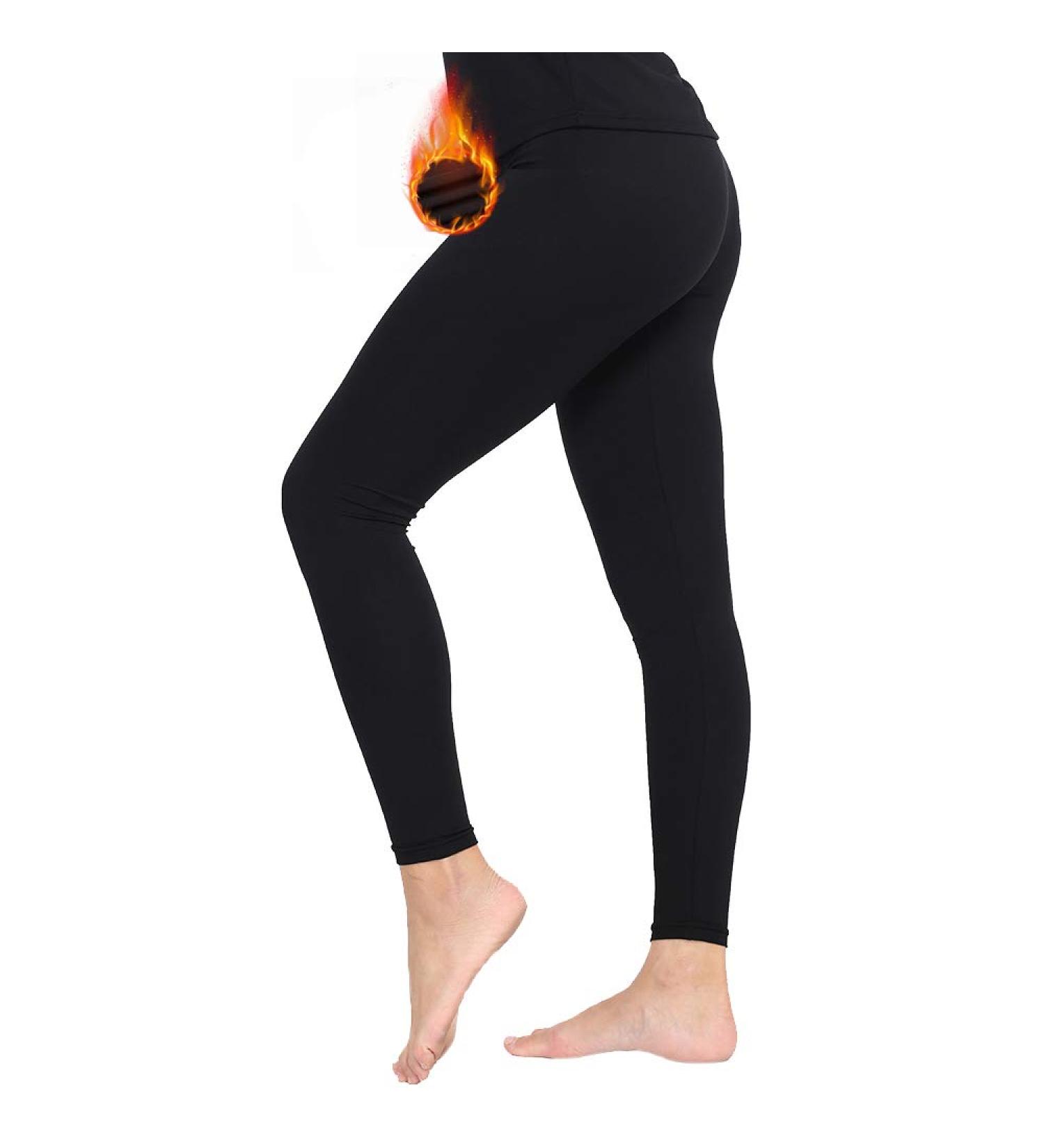 Subuteay Fleece Lined Leggings - Women's Thermal Underwear - Compression Pants - Black - Large - Buy Online on GoSupps.com