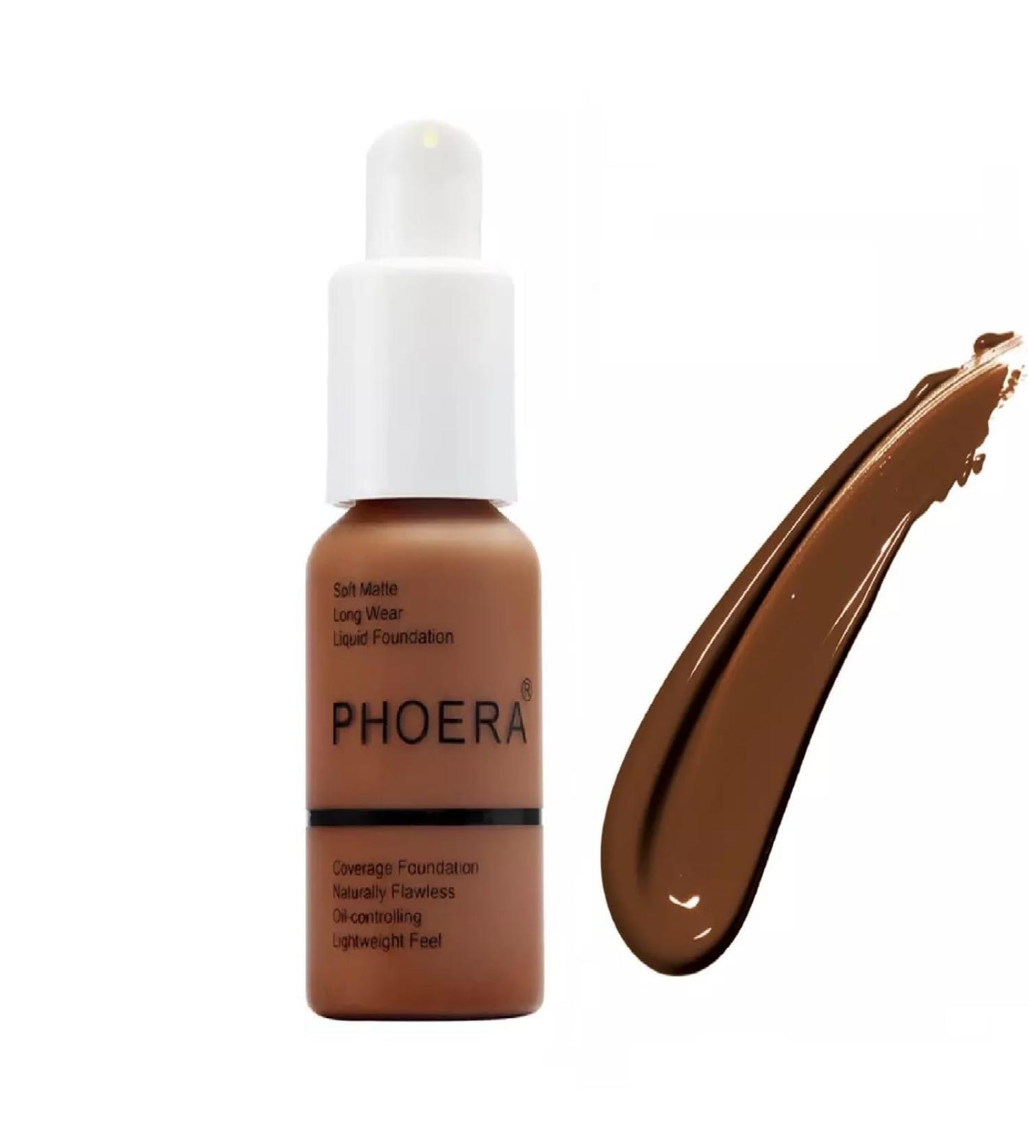 Phooera Fulll Coverage Liquid foundation Matte Finish Concealer Long wear 24hrs Oil Controlling Naturally Flawless Lightweigt Feel Buildable (110 TRUFFLE) - Buy Online on GoSupps.com