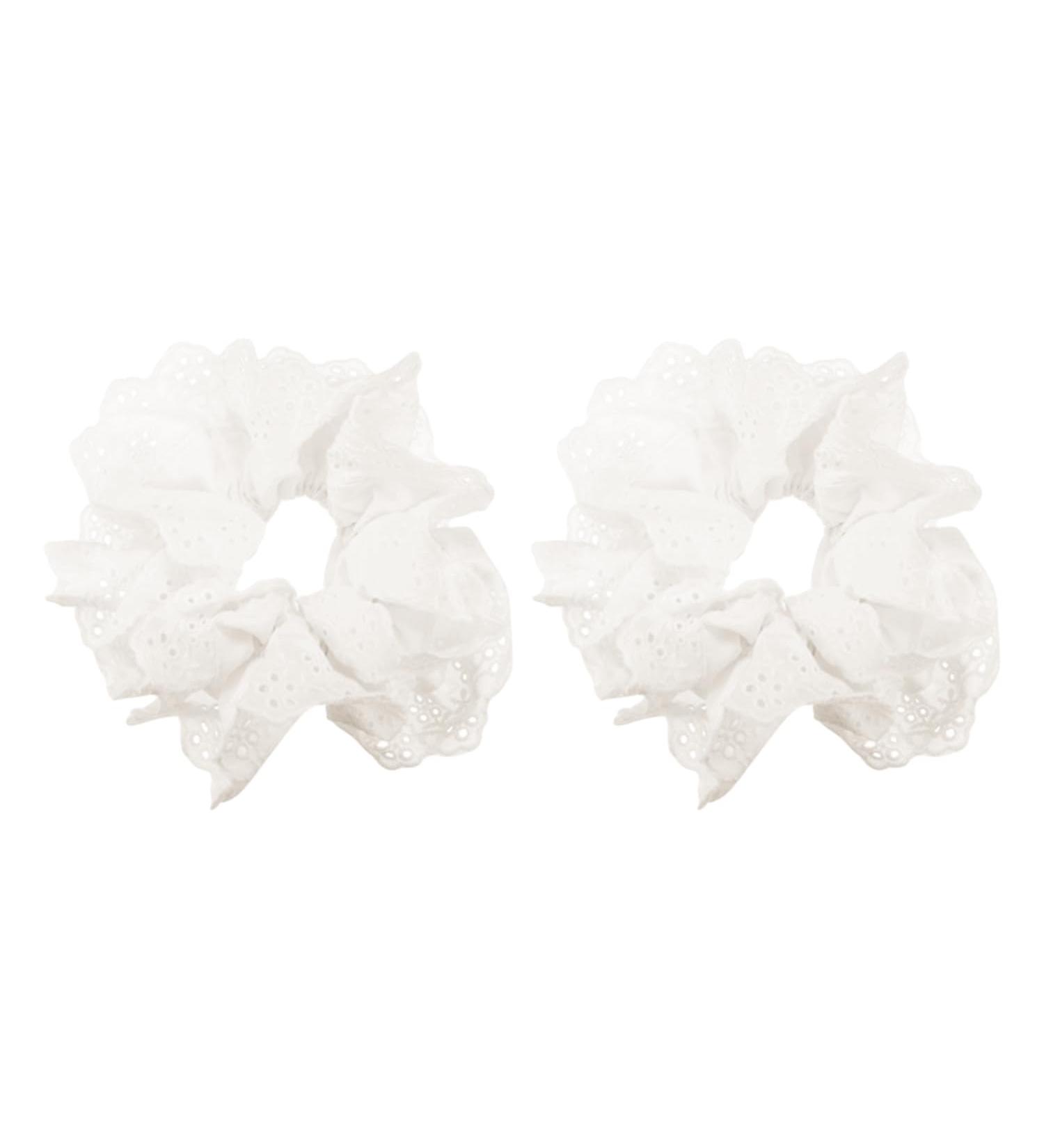 2 Women's White Lace Hair Loops Fashionable Large Lace Hair Ropes Elastic and Soft Hair Bands Ponytail Braid Hair Accessories Suitable for Women and Girls with Thick Hair and Large Wavy Curls - Buy Online on GoSupps.com