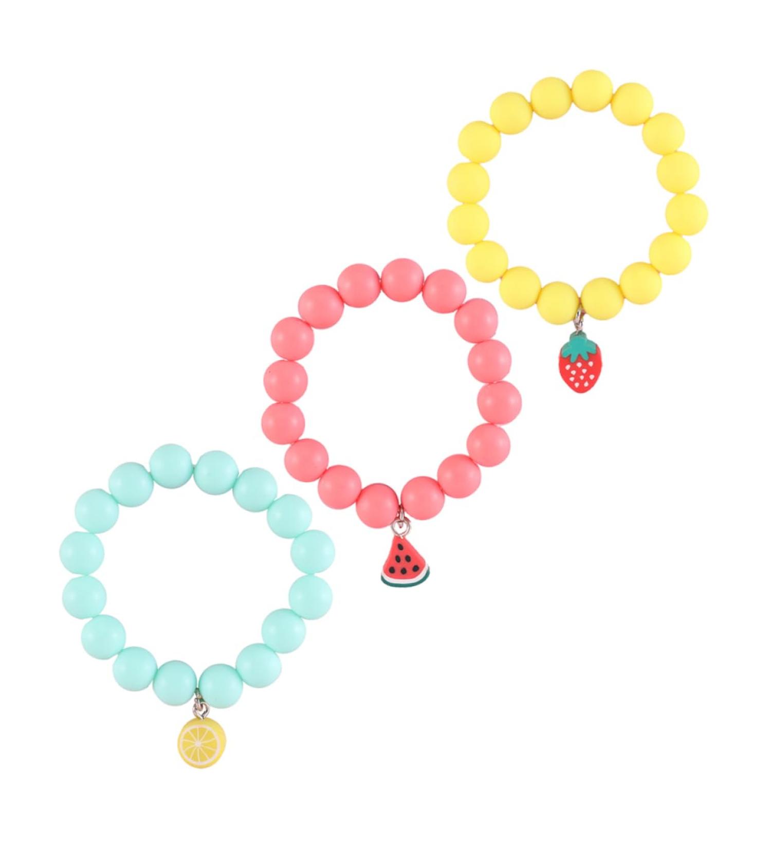 Holibanna 3pcs Children's Bracelet Kids Beaded Bracelet Girls Suit Kid Suit Fruit Bracelets for Girl Toddler Bracelet Party Favor Decor Soft Ceramic Frosted Beads Simple Gift - Buy Online on GoSupps.com