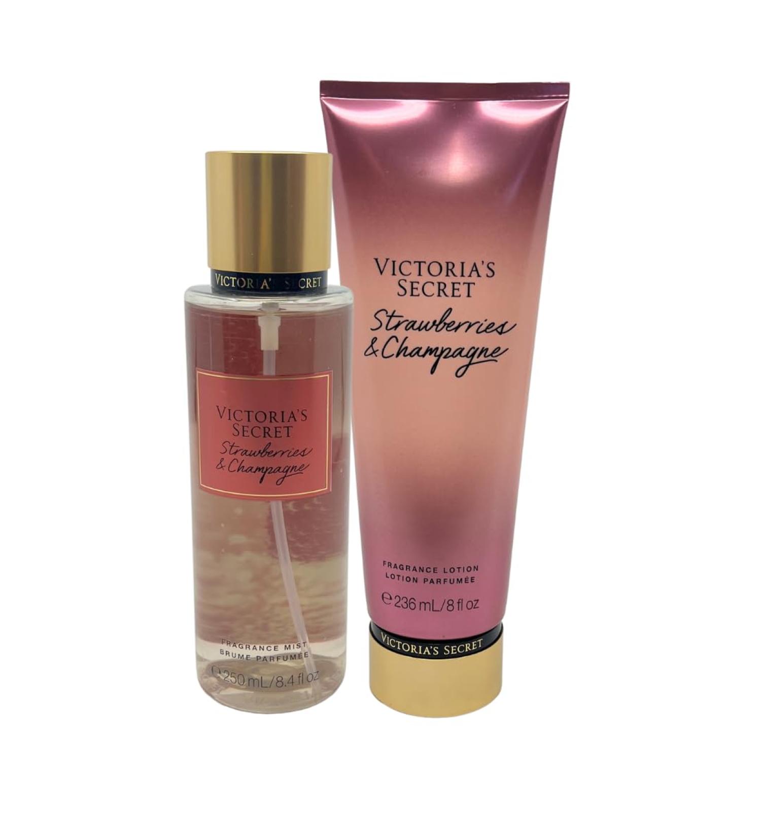Victoria's Secret Strawberries & Champagne Fragrance Mist 8.4oz and Fragrance Lotion 8oz - Set - Buy Online on GoSupps.com