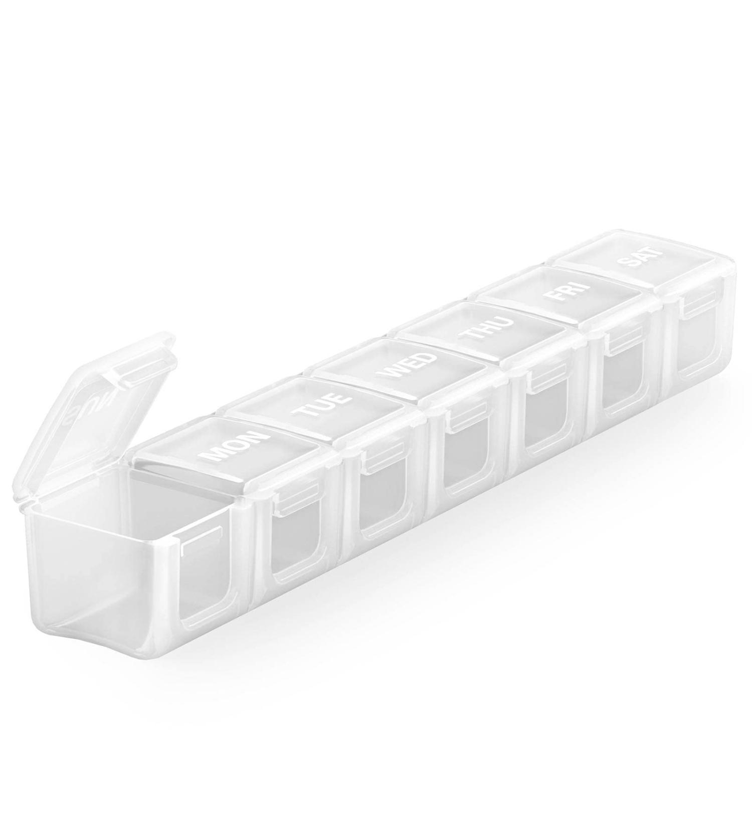Sukuos Extra Large Weekly Pill Organizer - Arthritis Friendly, BPA Free, Easy to Clean - White - Buy Online on GoSupps.com