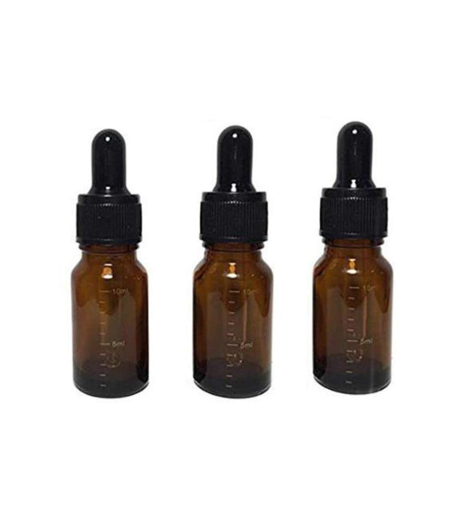 3 Pcs Empty Refillable Amber Glass Graduated Dropper Bottle Essential Oil Cosmetics Elite Fluid Container Jar Pot Holder with Glass Pipette Dropper (10ml/0.34oz) - Buy Online on GoSupps.com