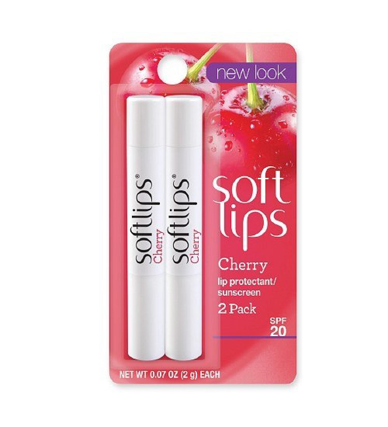Softlips Lip Protectant/Sunscreen Value Pack Cherry Twinpack