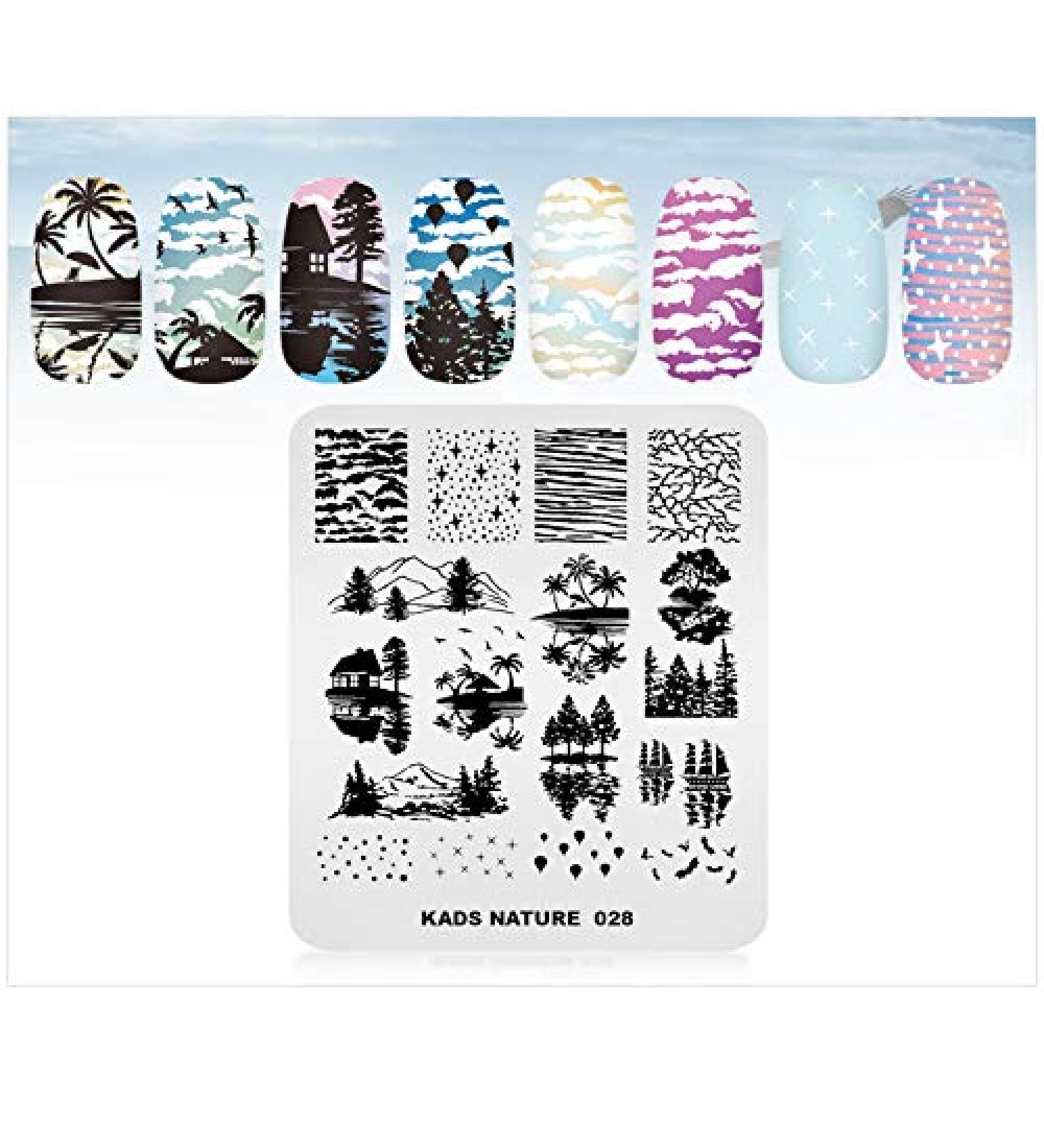 Alexnailart Nature Theme Nail Image Stamp Stencil #2 - Perfect Manicure Printing Tool for Stunning Nail Designs - Buy Online on GoSupps.com