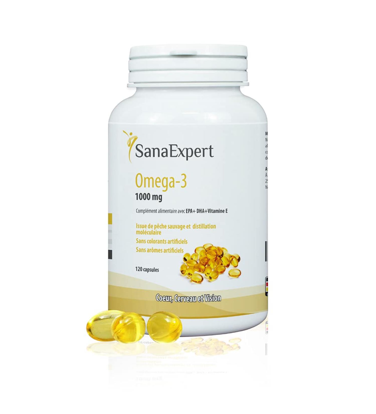 SanaExpert Omega-3 | OMEGA 3 FISH OIL |1000 mg of EPA and DHA fatty acids natural fish oil and vitamin E. 100% natural ingredients. Made in Germany (120 capsules) - Buy Online on GoSupps.com