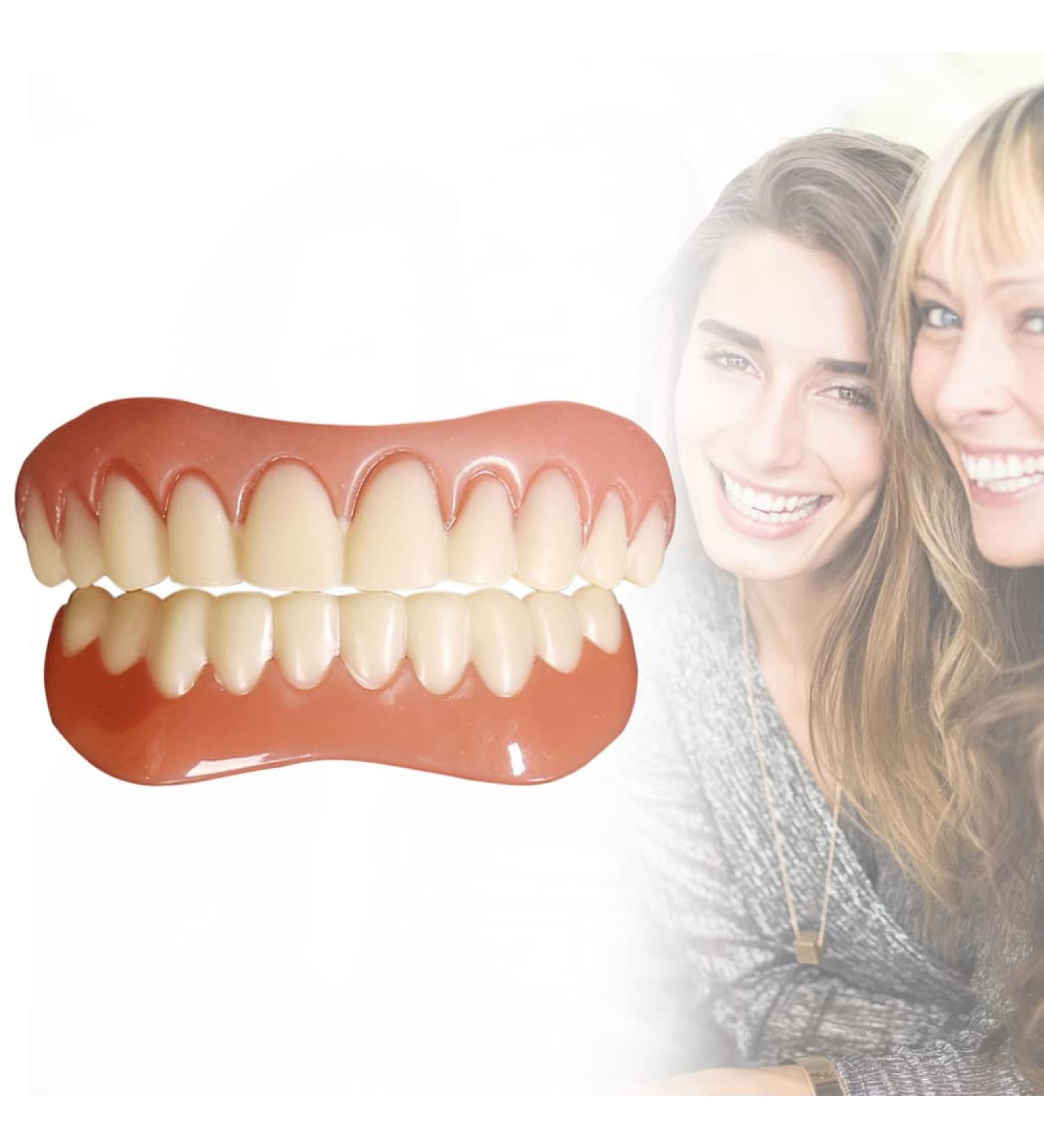 Comfort Fit Fake Teeth - Enhance Your Smile with Top & Bottom Veneers | Durable Denture Care Solutions - Buy Online on GoSupps.com