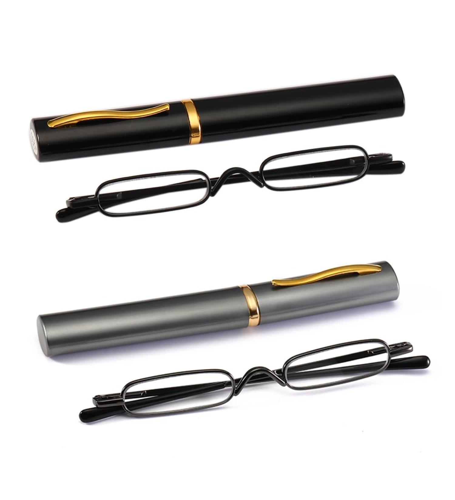 KoKoBin Mini Slim Reading Glasses - 2-Pack +2.5 Unisex Spring Hinge Metal Visual Aid with Case - Buy Online on GoSupps.com