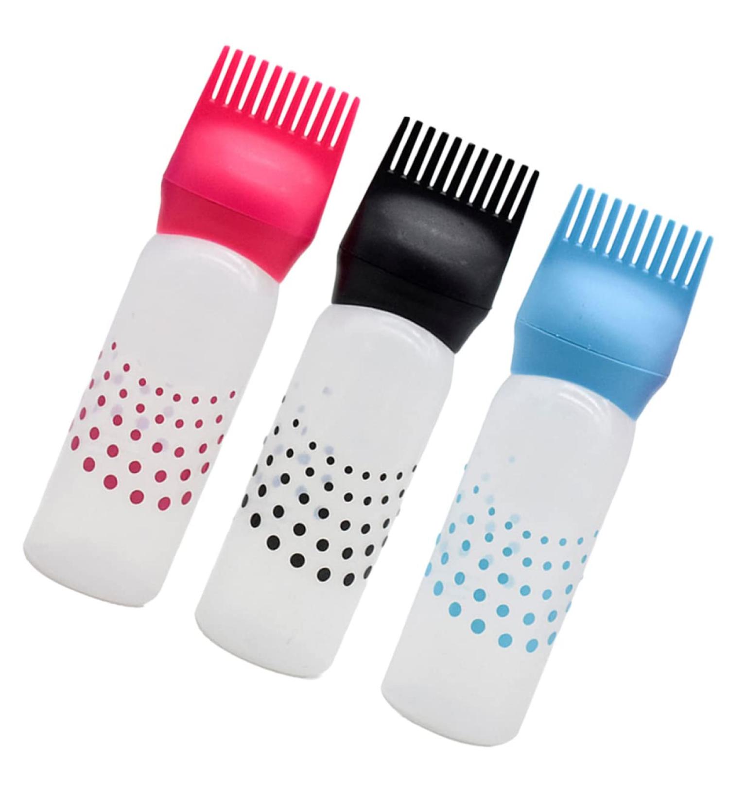 BESTYASH 3pi ces Flacon De Teinture Cheveux Rechargeable Pour Salon Coiffure Avec Peigne Bleu Rose Noir R cipient tanche Et Anti-d rapant - Buy Online on GoSupps.com