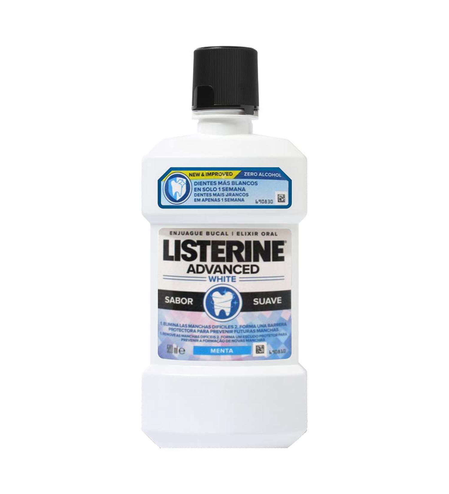 Listerine Mouthwash Advanced White alcohol-free mild mint 500 ml 500 ml (1 pack)
