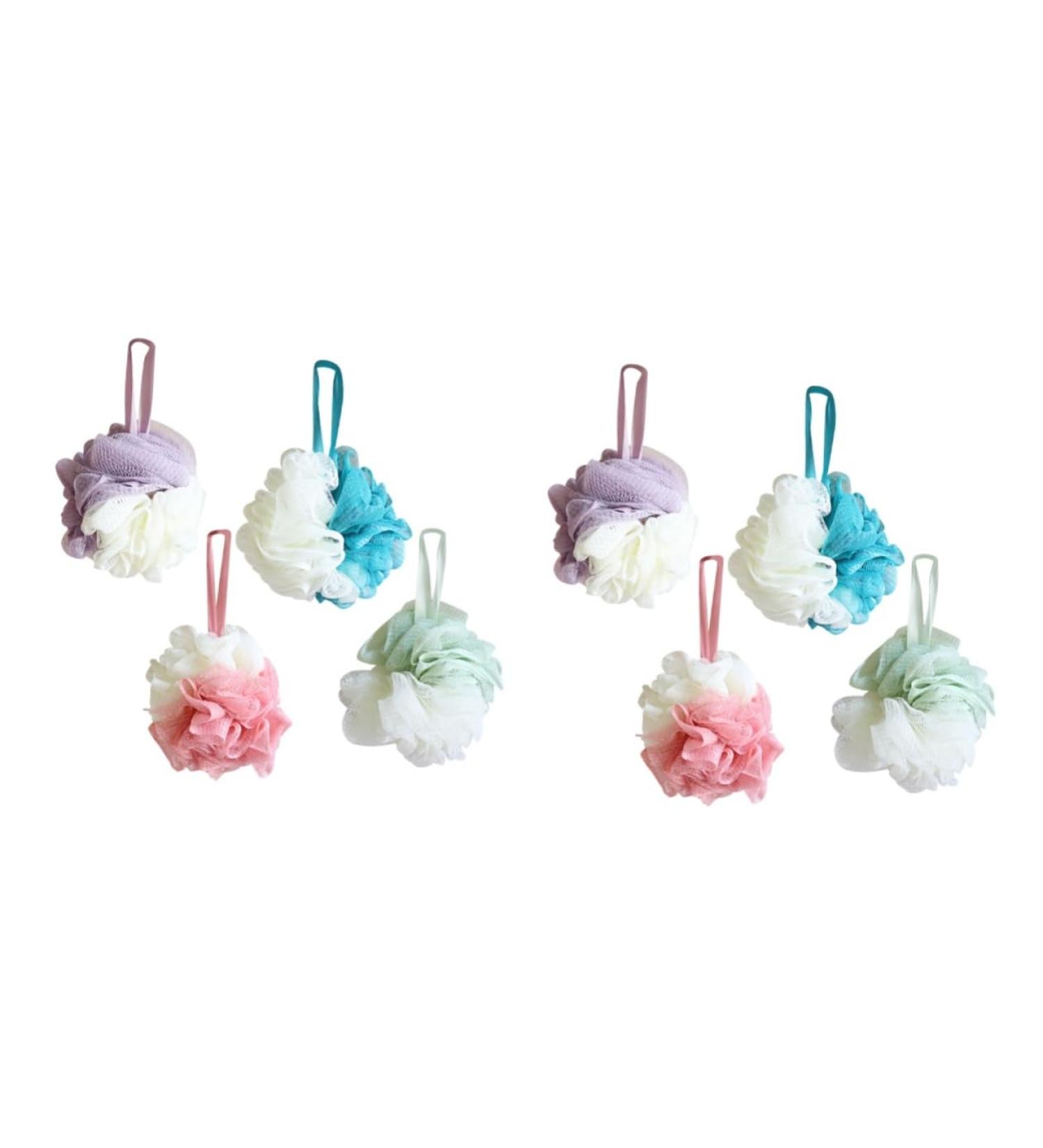 FRCOLOR 2pcs Exfoliating Mesh Bath Sponge Balls - Soft Loofah Pouf for Shower & Bath | Two-Color H301 | Ideal for Deep Cleansing & Skin Care - Buy Online on GoSupps.com