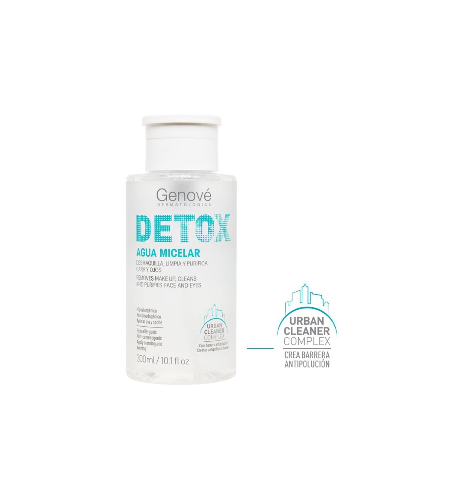 Detox micelle water |Facial cleaner |Make-up remover for face and eyes |cleans and soothes the skin detoxifying and anti-pollution |300 ml