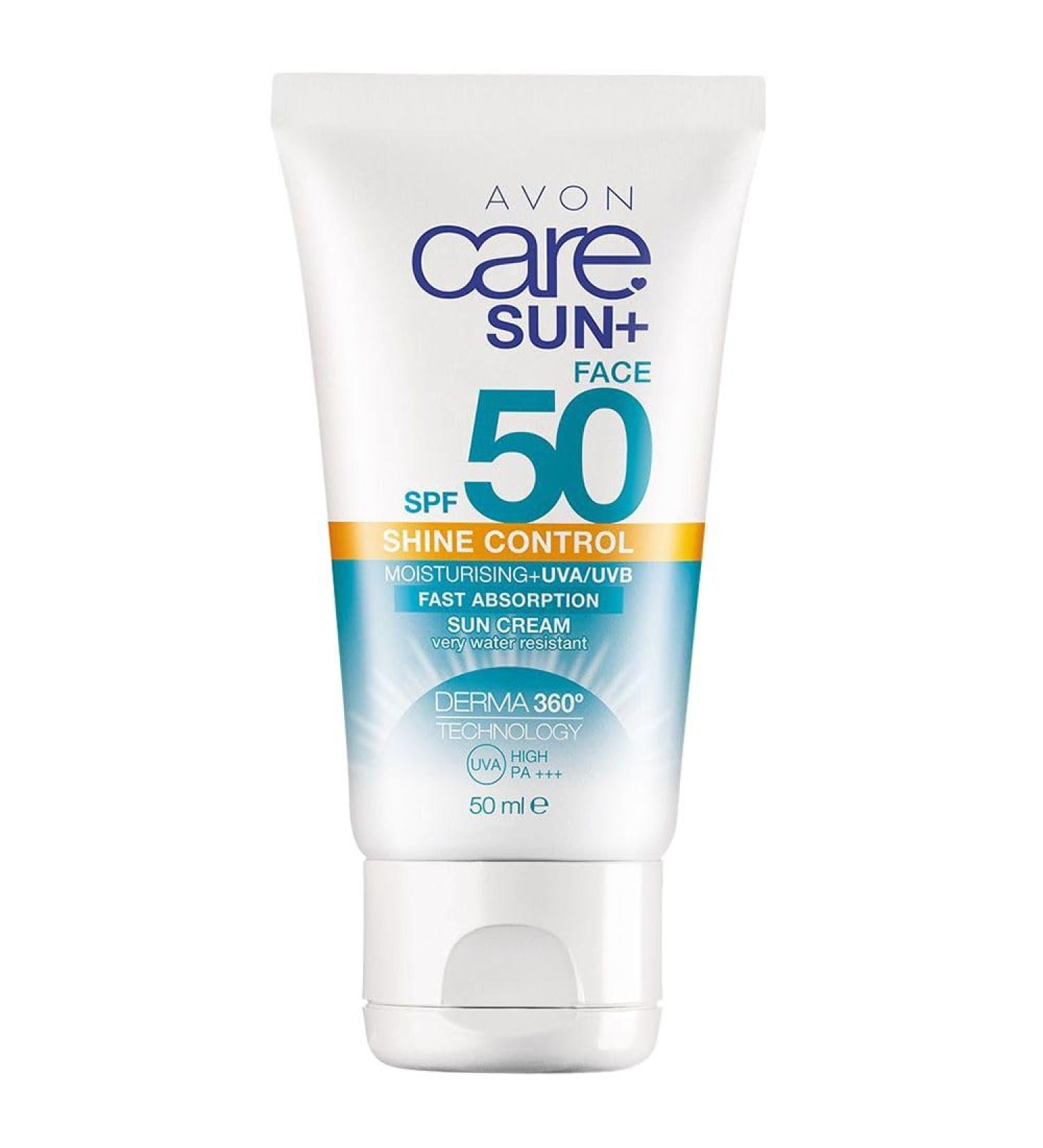 Avon Care Sun+ SPF50 Shine Control Sunscreen for Face 50ml - Best Protection & Shine Control for All Skin Types | International Shipping - Buy Online on GoSupps.com