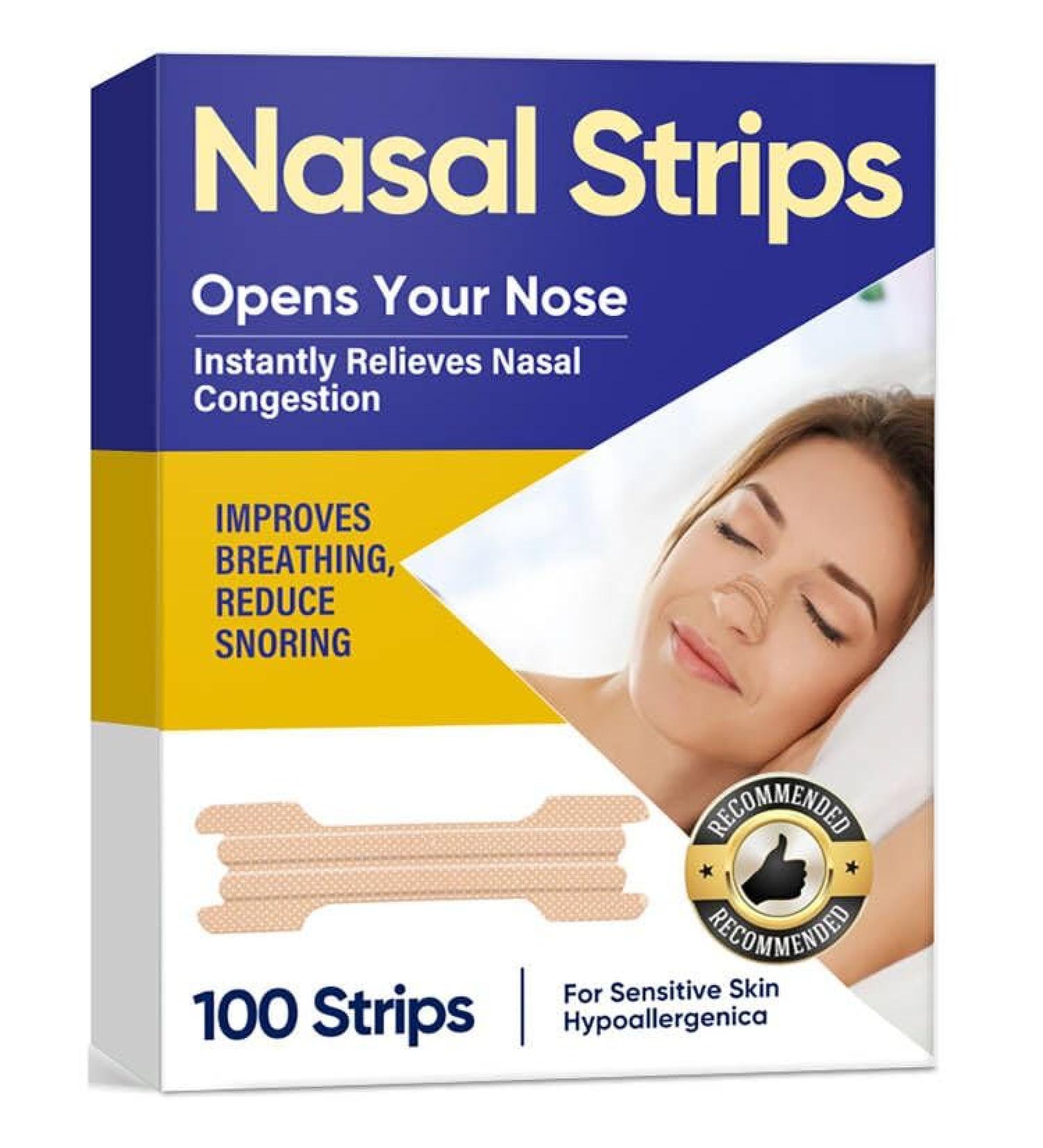 Nasal Strips for Snoring - Anti Snoring Device | Improve Sleep & Breathing | Reduce Snoring & Nasal Congestion | 1 Count - Buy Online on GoSupps.com
