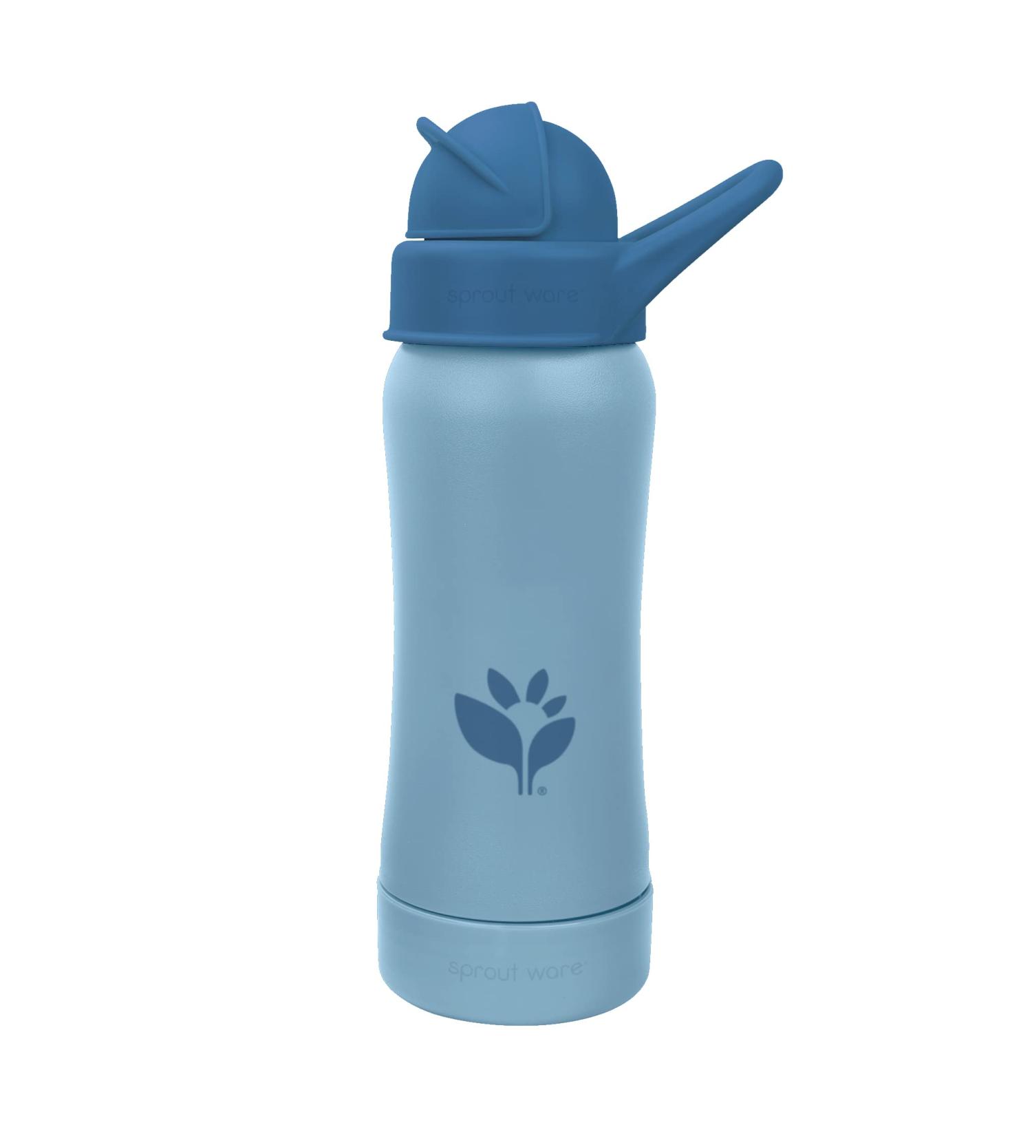 Green Sprouts Sprout Ware Straw Bottle 10oz - Blueberry | Plant-Plastic & Silicone | Dishwasher Safe | Grows with Baby | Hormone-Tested - Buy Online on GoSupps.com